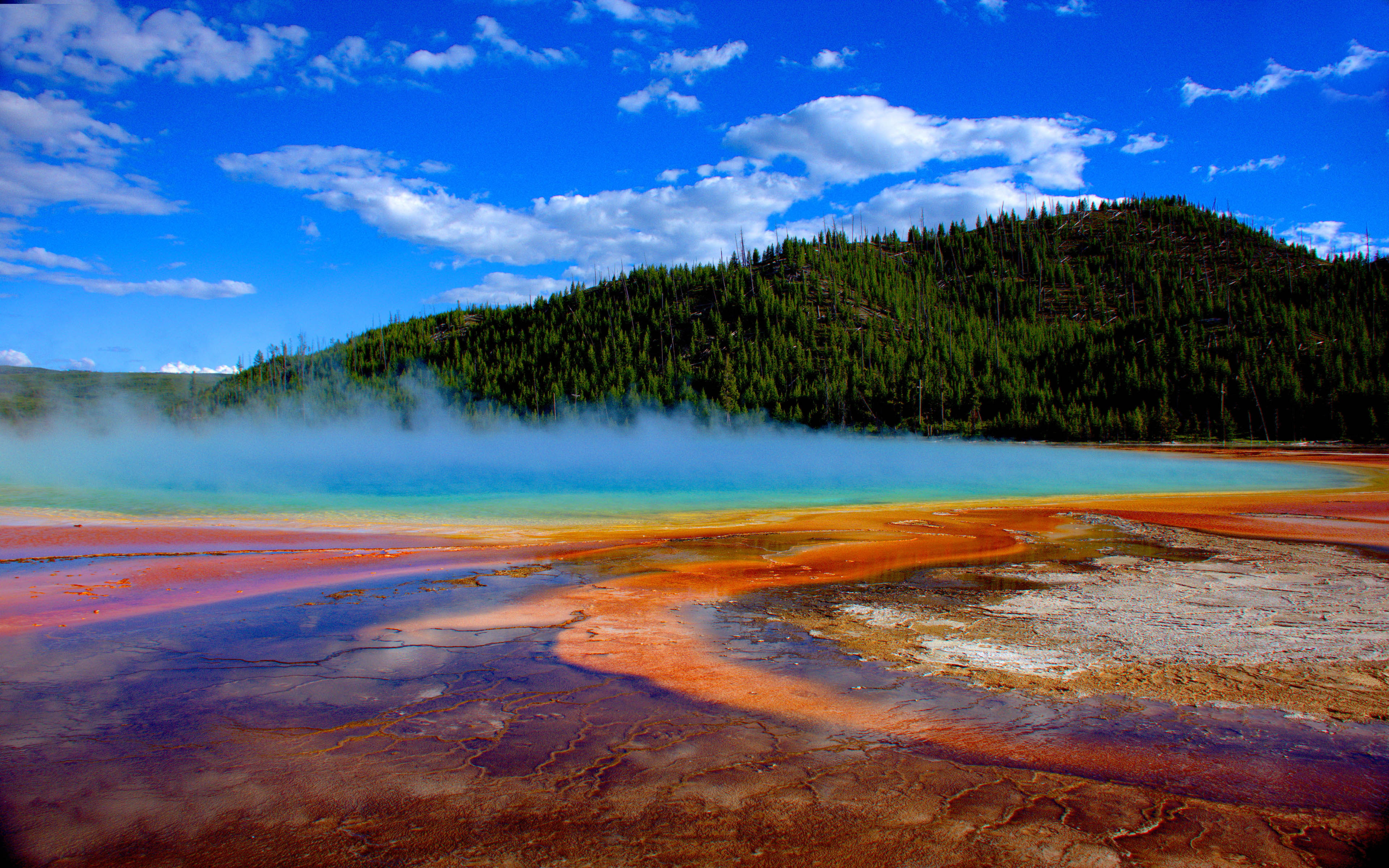 yellowstone, largest, park, third, united, hot, grand, world, 4K, states, national, spring, prismatic, HD Wallpaper