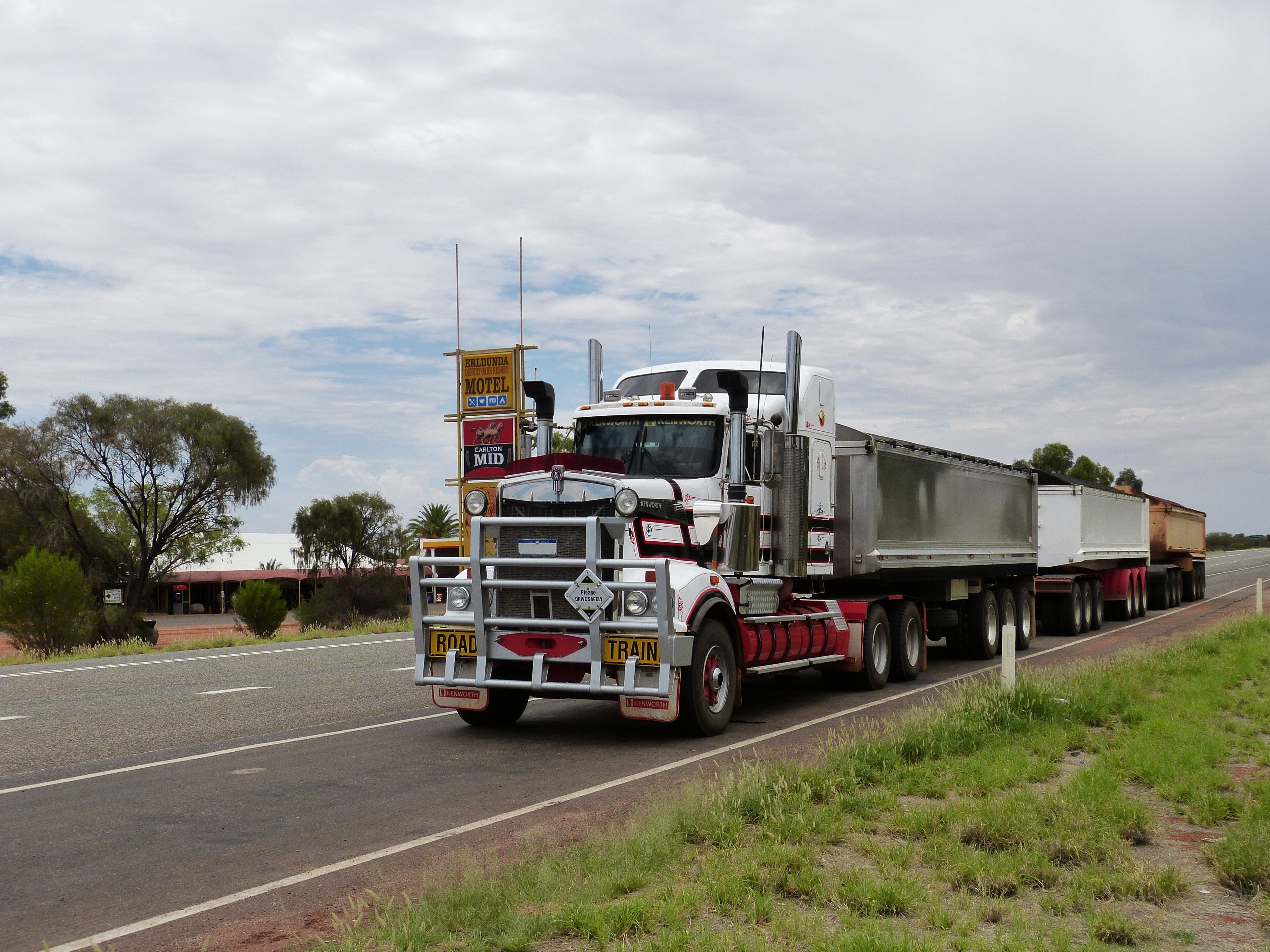 transportation, land vehicle, gray, commercial land vehicle, plant, sky, freight transportation, mode of transportation, outdoors, motor vehicle, outback, HD Wallpaper