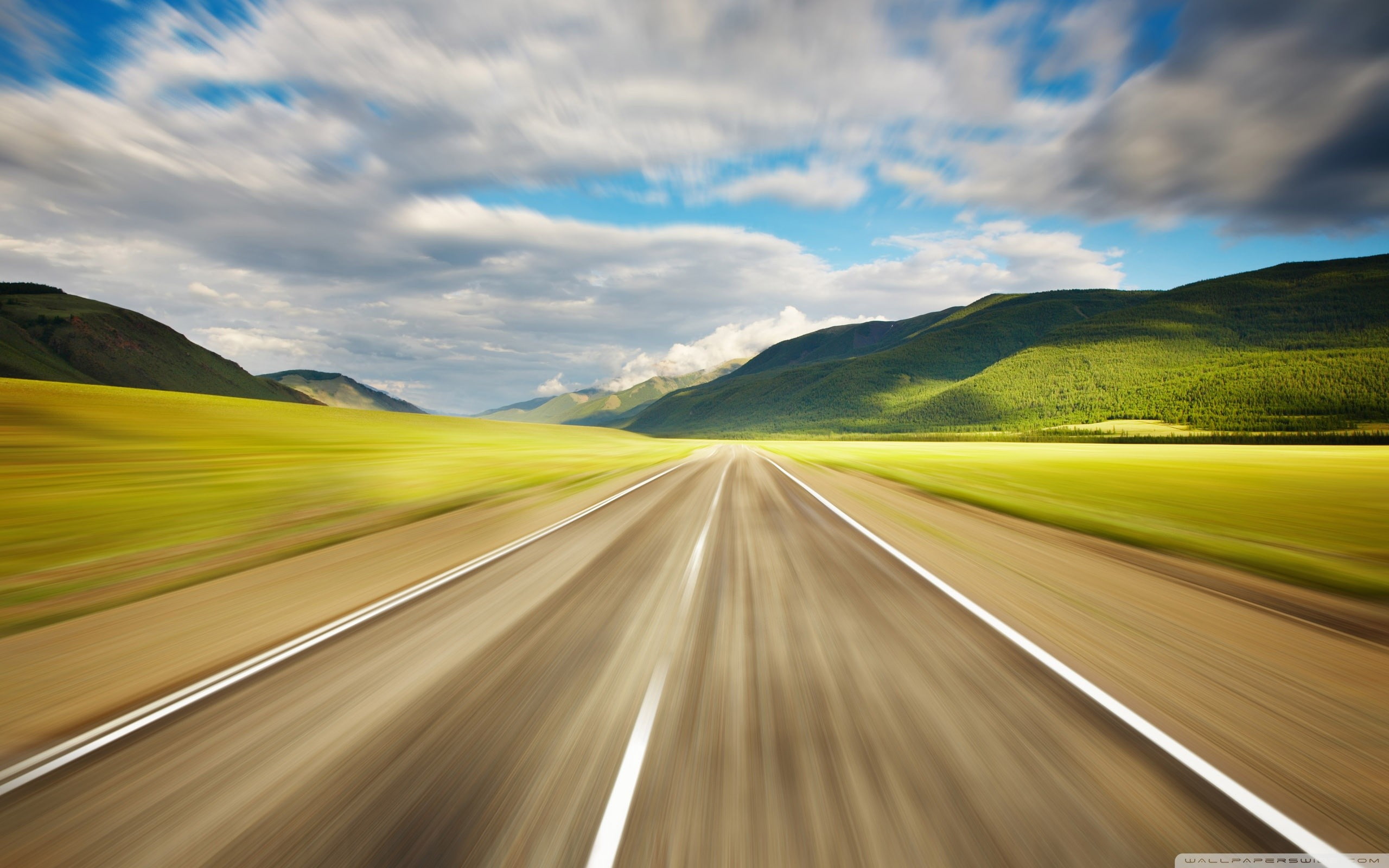 landscape, blur, road, motion, 2K, nature, hd, HD Wallpaper