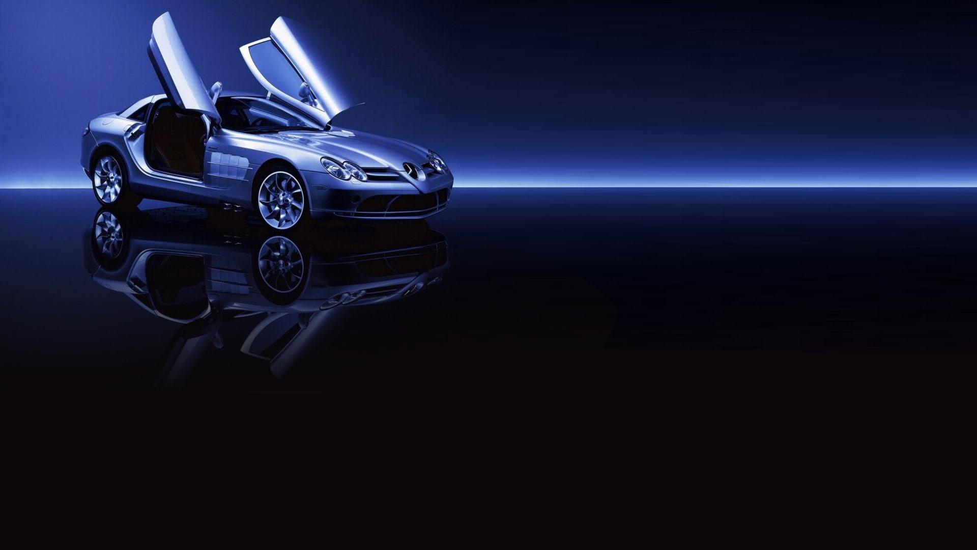 1080P, mclaren, silver, mercedes, blue, hd, slr, cars, benz, HD Wallpaper