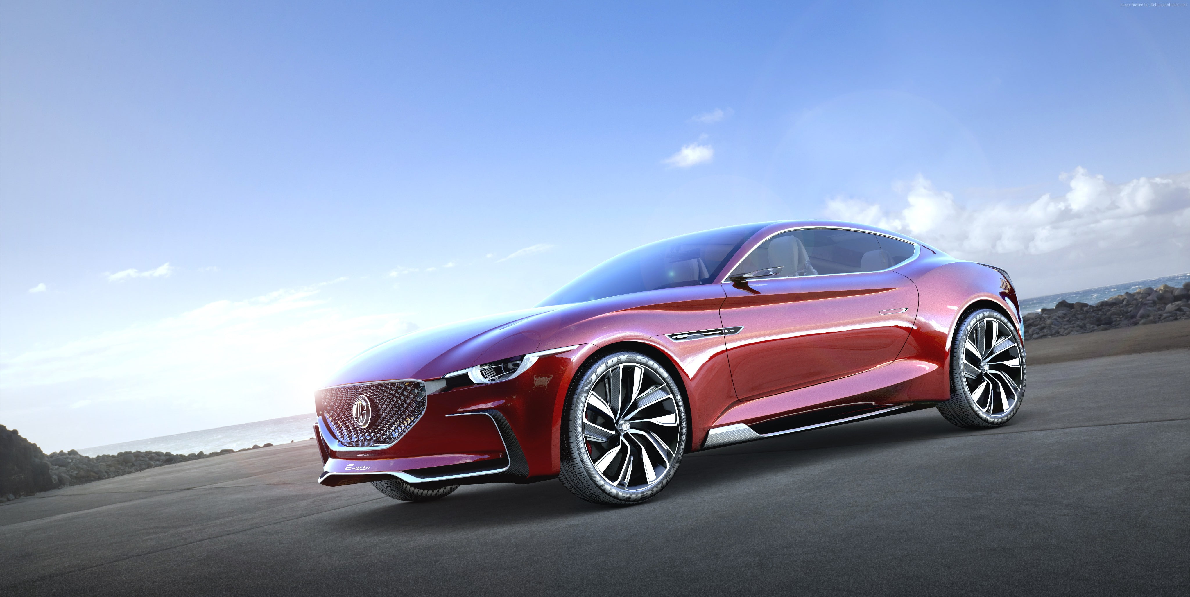 driving, transportation, road, motor vehicle, cloud - sky, shiny, car, 4K, 2020 Cars, electric cars, MG E-Motion, mode of transportation, sky, travel, sports car, HD Wallpaper