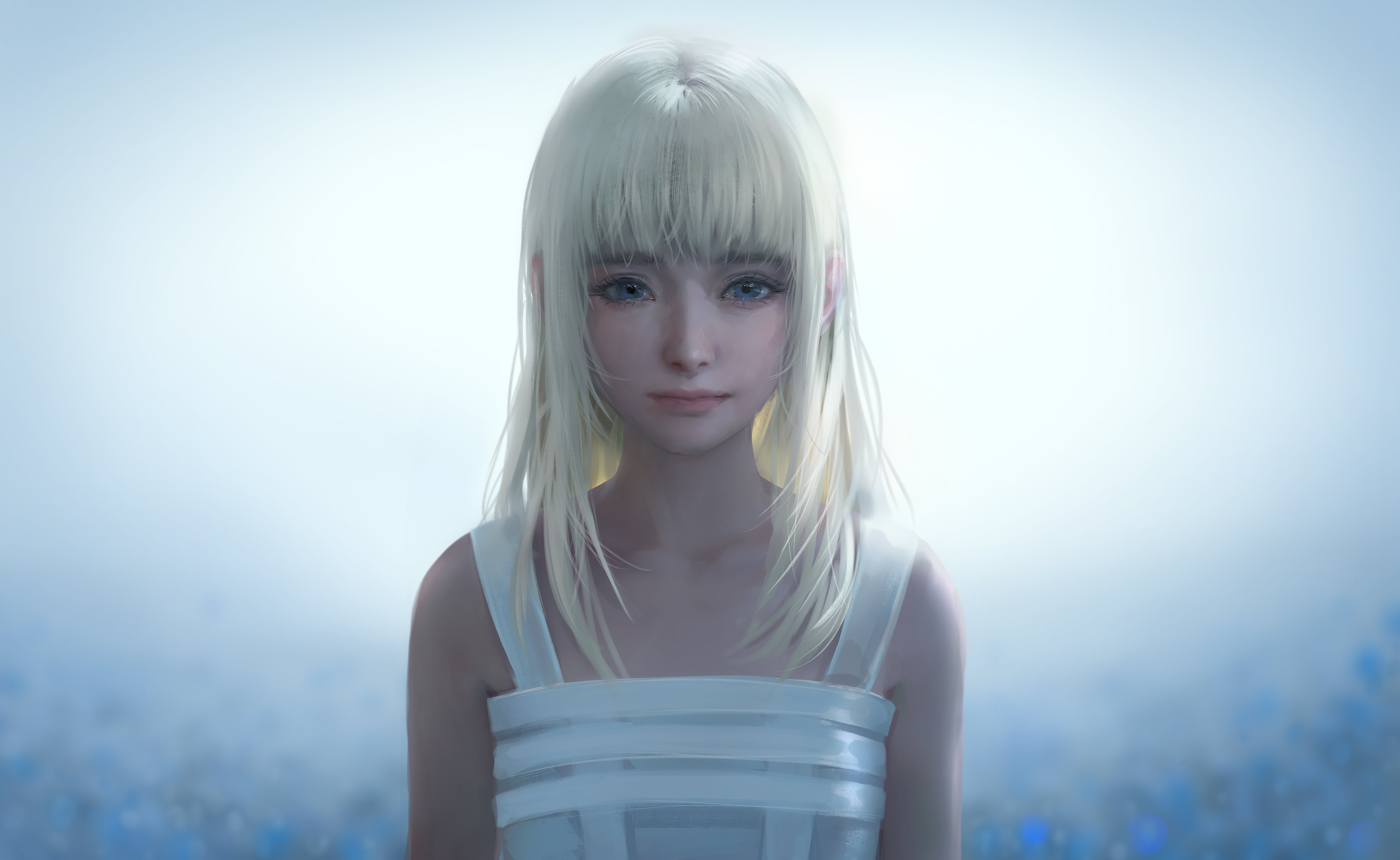 8K, video games, Final Fantasy, looking at viewer, fantasy girl, video game girls, illustration, Luna (Final Fantasy XV), drawing, blonde, video game characters, HD Wallpaper