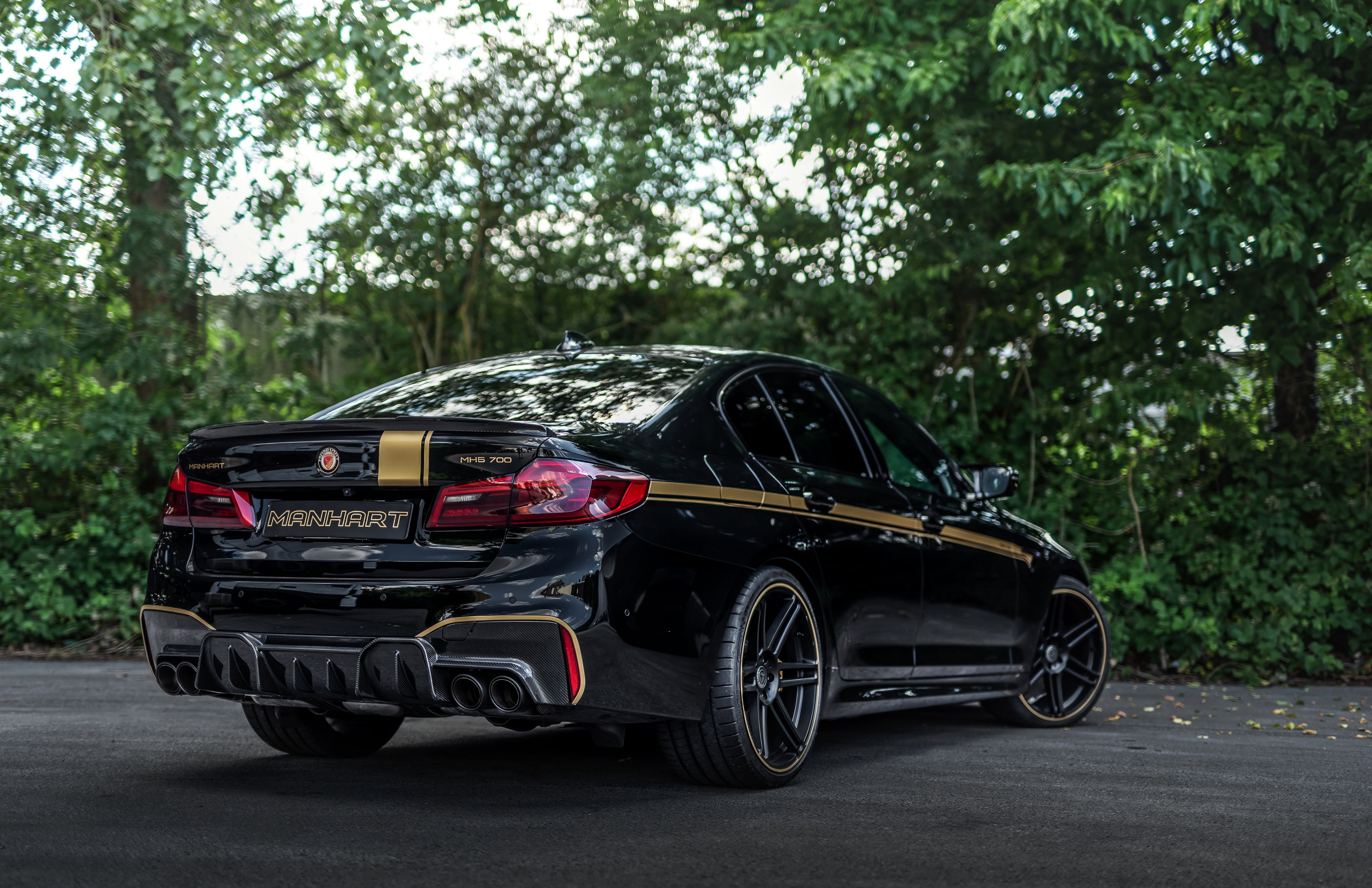 MH5 700, 723 HP, V8, 2018, 4K, Biturbo, Manhart, 4.4 L., F90, rear view, sedan, BMW, M5, HD Wallpaper
