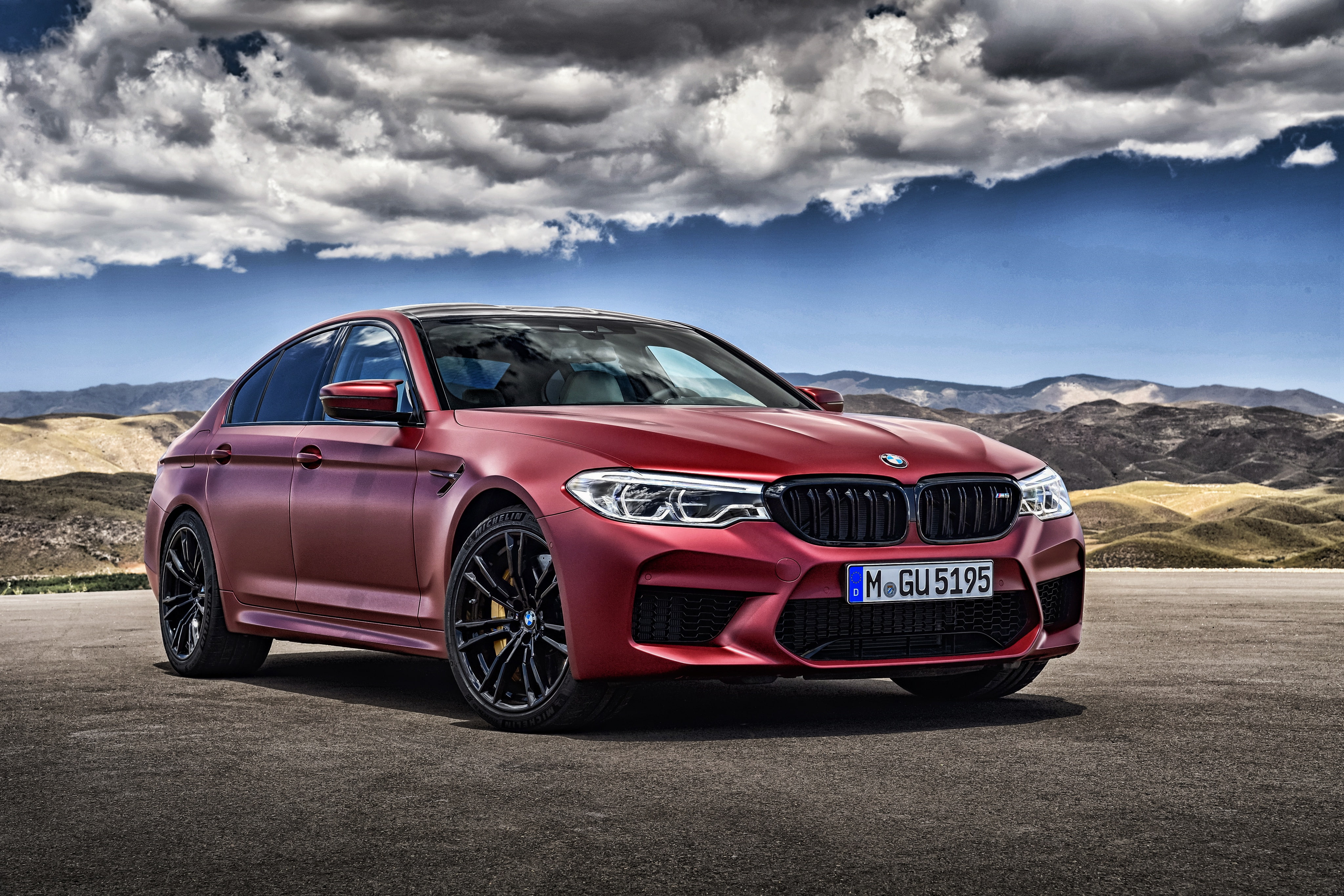 4K, F90, Sedan, red, 5-Series, BMW, HD Wallpaper