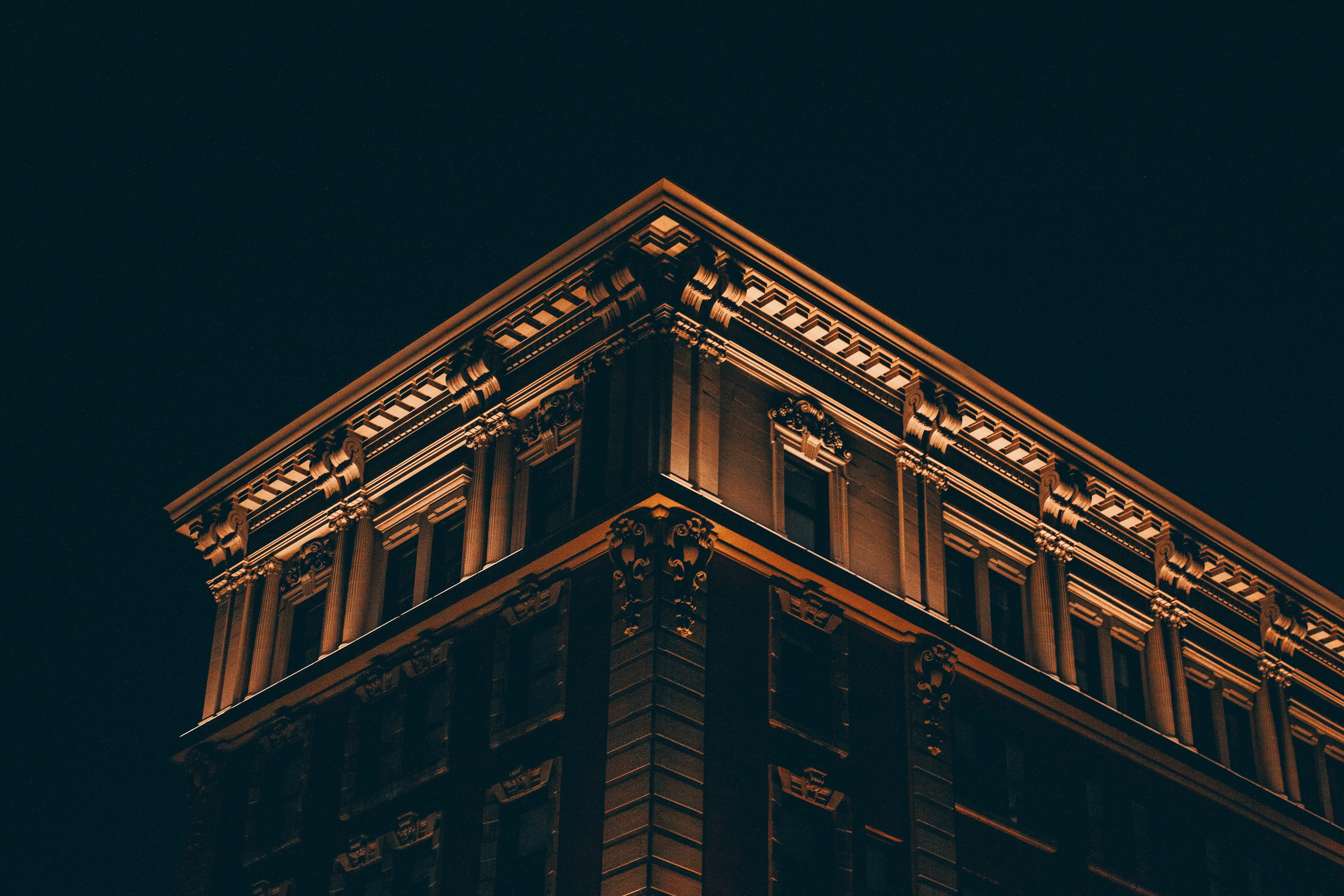 Building, building Exterior, Michigan, sky, facade, illuminated, outdoors, window, at night, urban Scene, ann arbor, built Structure, day, history, no people, HD Wallpaper