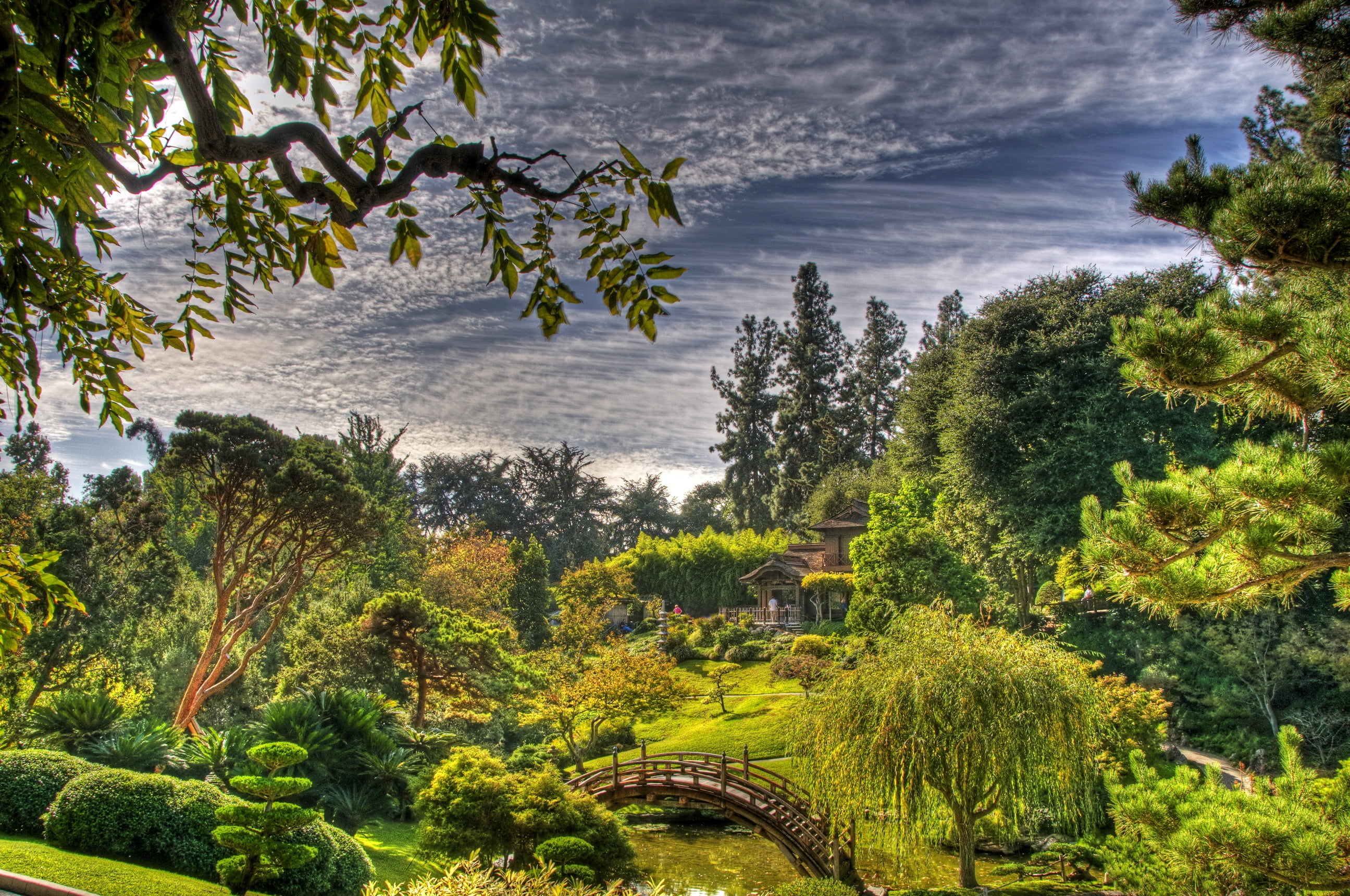 architecture, art, plant, no people, cloud - Sky, tree nursery, bali, 2K, tourism, growth, tropical Climate, mountain, bridge, clouds, outdoors, day, scenics, HD Wallpaper