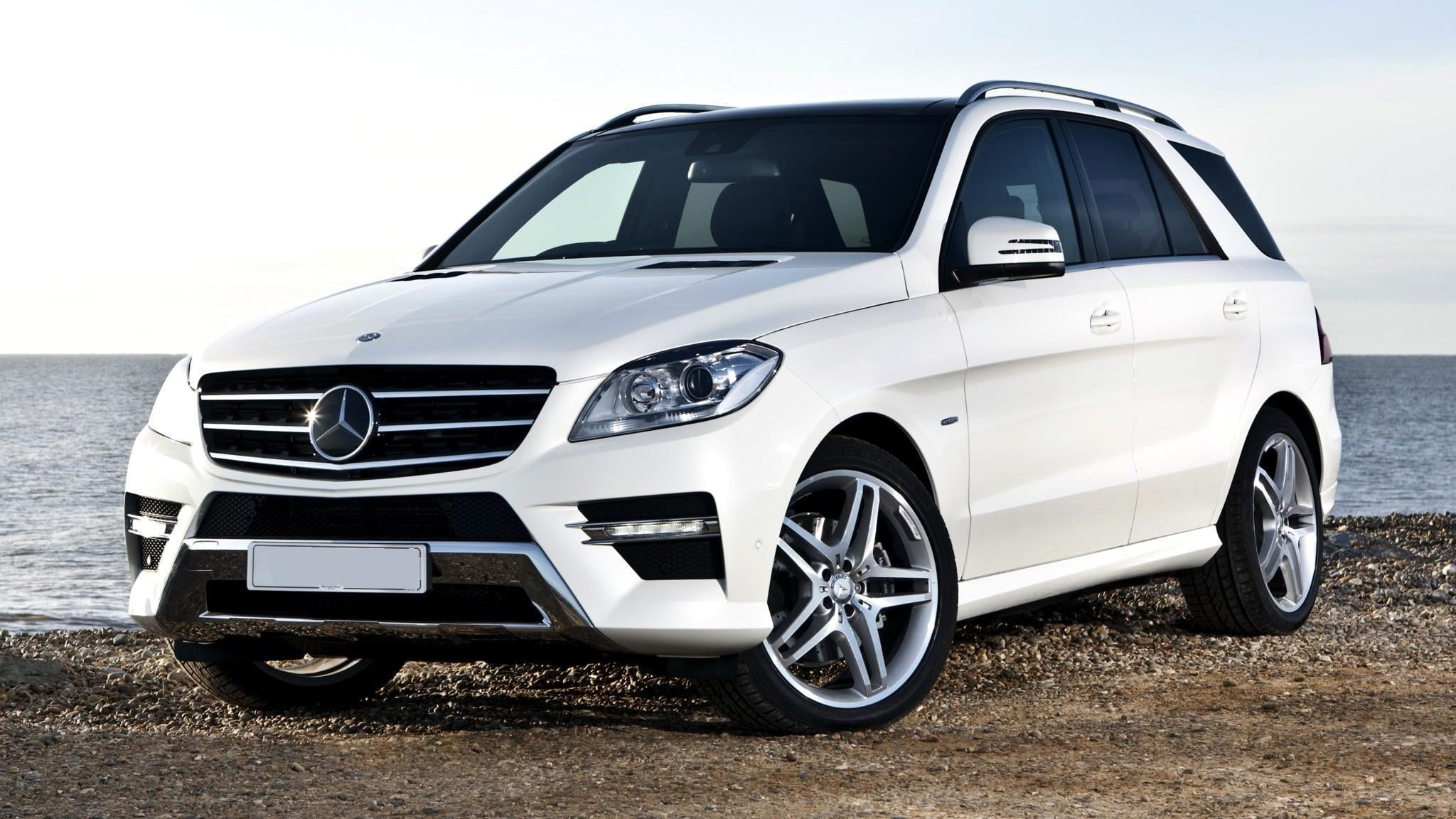 BlueTec, Machine, sky, Desktop, Mercedes, silver Colored, Automobiles, hatchback, road, 2012, shiny, 1920x1080, land Vehicle, parking, 4x4, day, мл350, HD Wallpaper