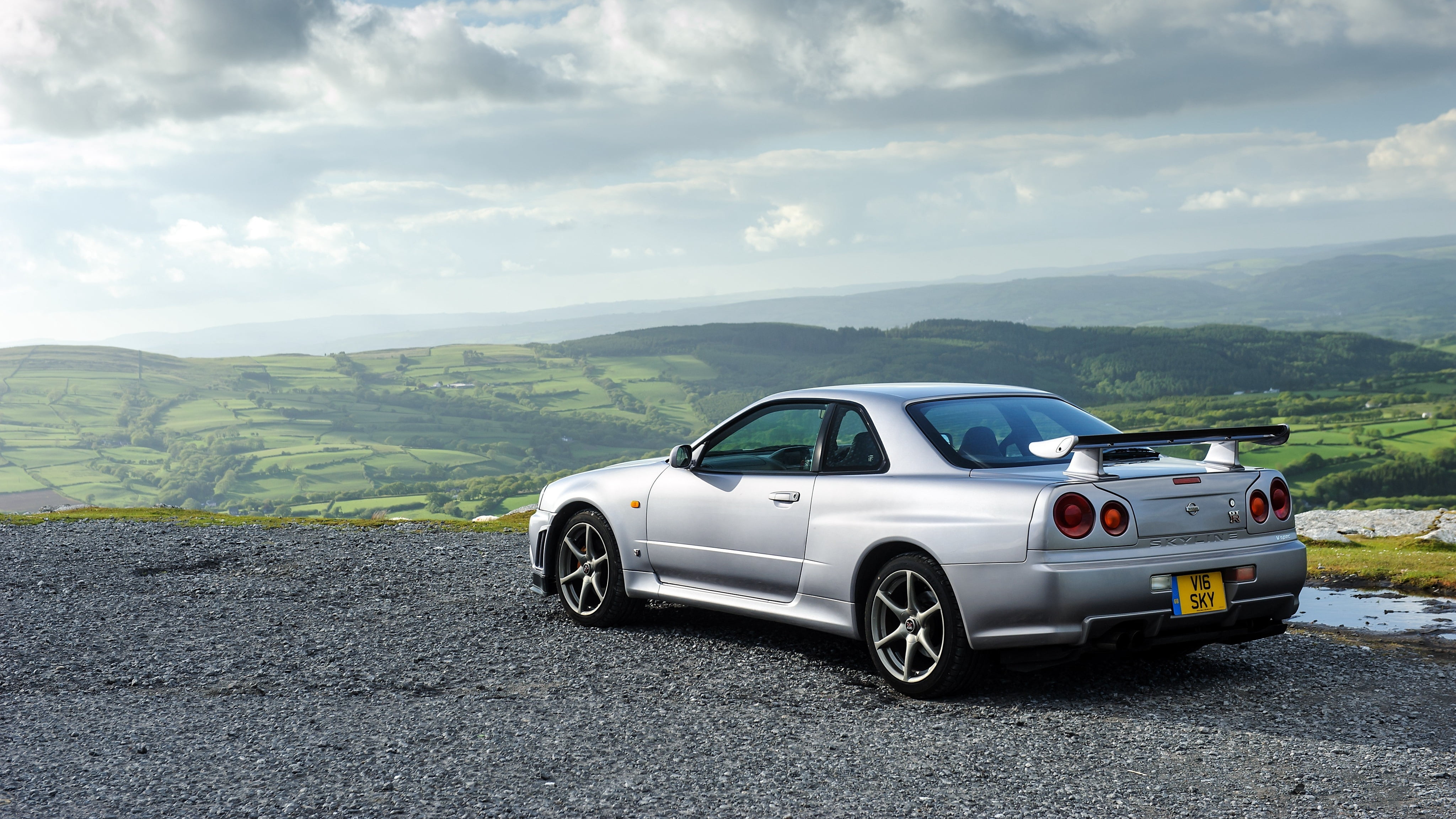 mountain Range, journey, 4K, crossover Utility Vehicle, dirt Road, gt-r, motor Vehicle, beauty in nature, transportation, people Traveling, modern, technology, HD Wallpaper