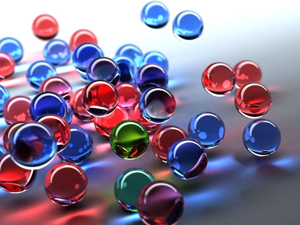 d, ball, illustration, blue, red, 480P, green, 3d and abstract, balls, colorfull, HD Wallpaper