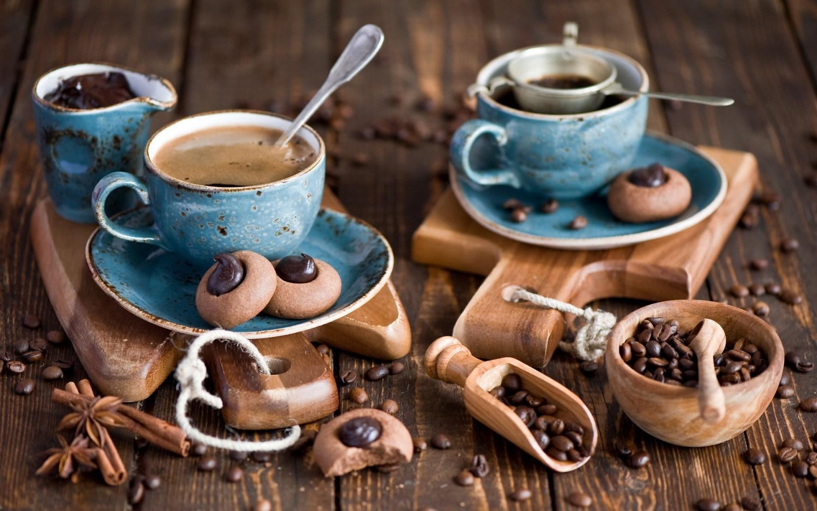 cookies, 720P, cups, coffee, HD Wallpaper