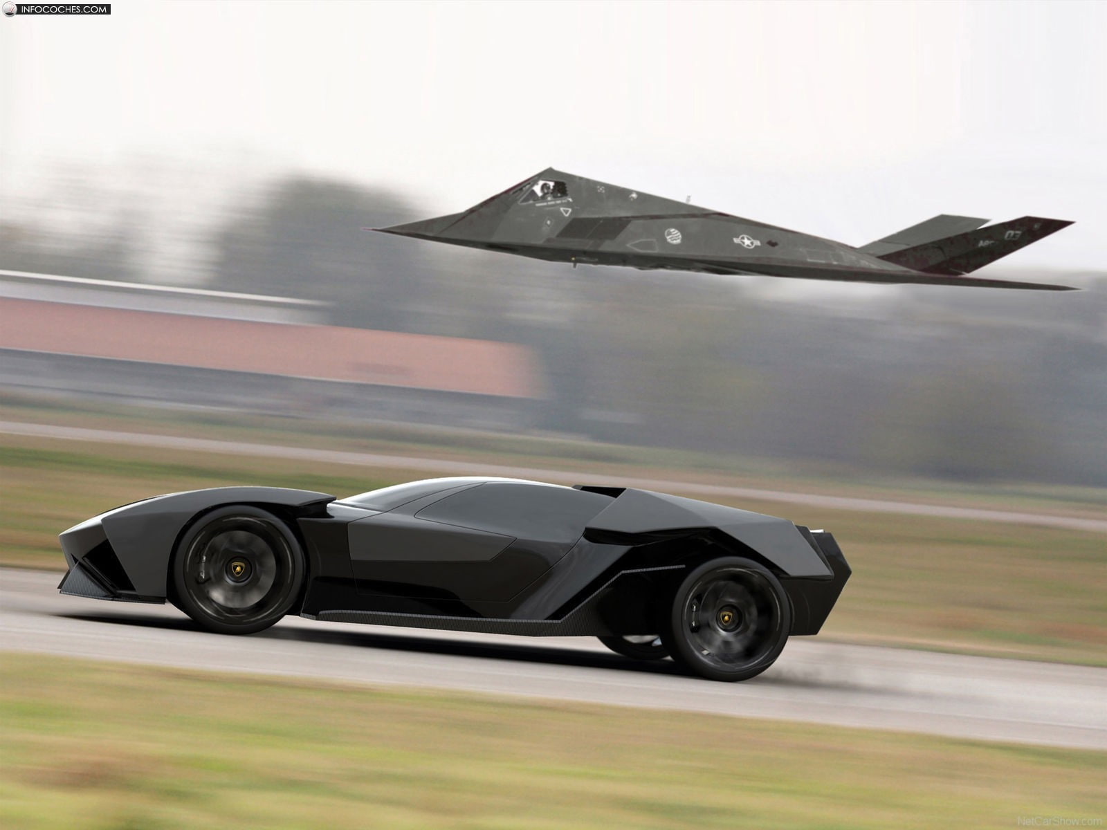 motor vehicle, speed, car, motor racing track, driving, sports race, security, air vehicle, blurred motion, motorsport, Nighthawk, Lamborghini, racecar, HD Wallpaper