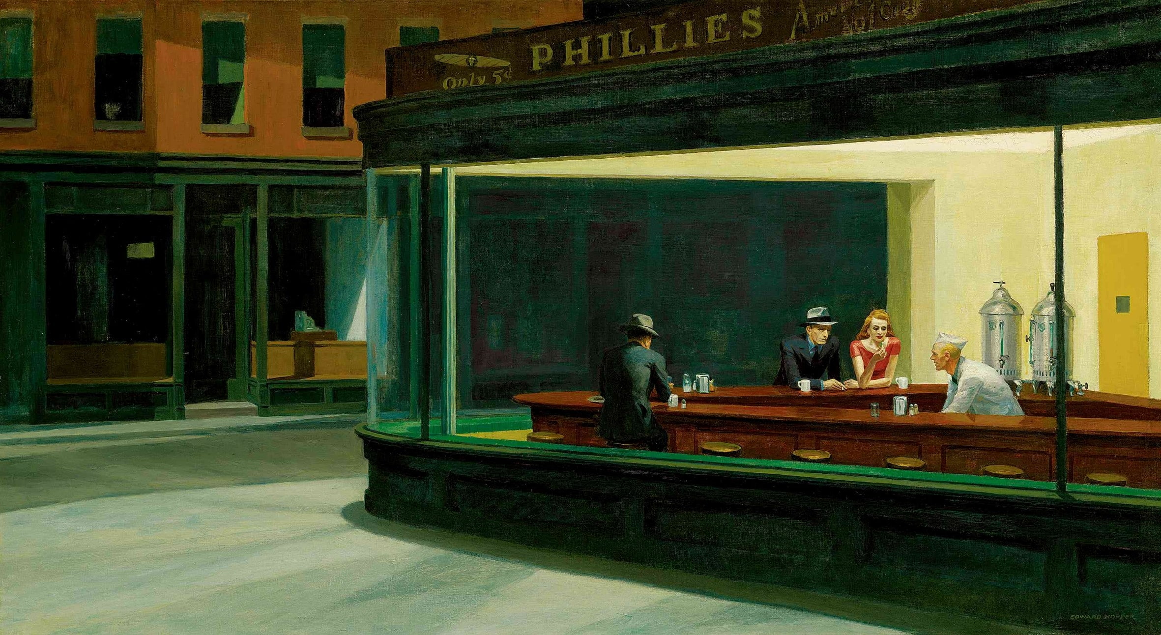Artistic, Nighthawks, Nighthawks At The Diner, 1080P, HD Wallpaper