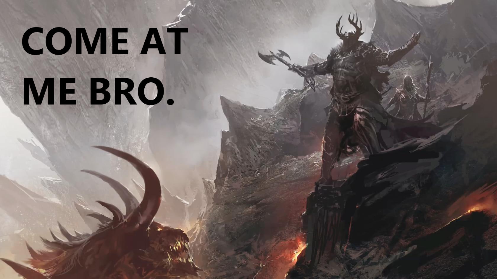 Come at me bro, Guild Wars 2, dragon, 720P, armor, axes, HD Wallpaper
