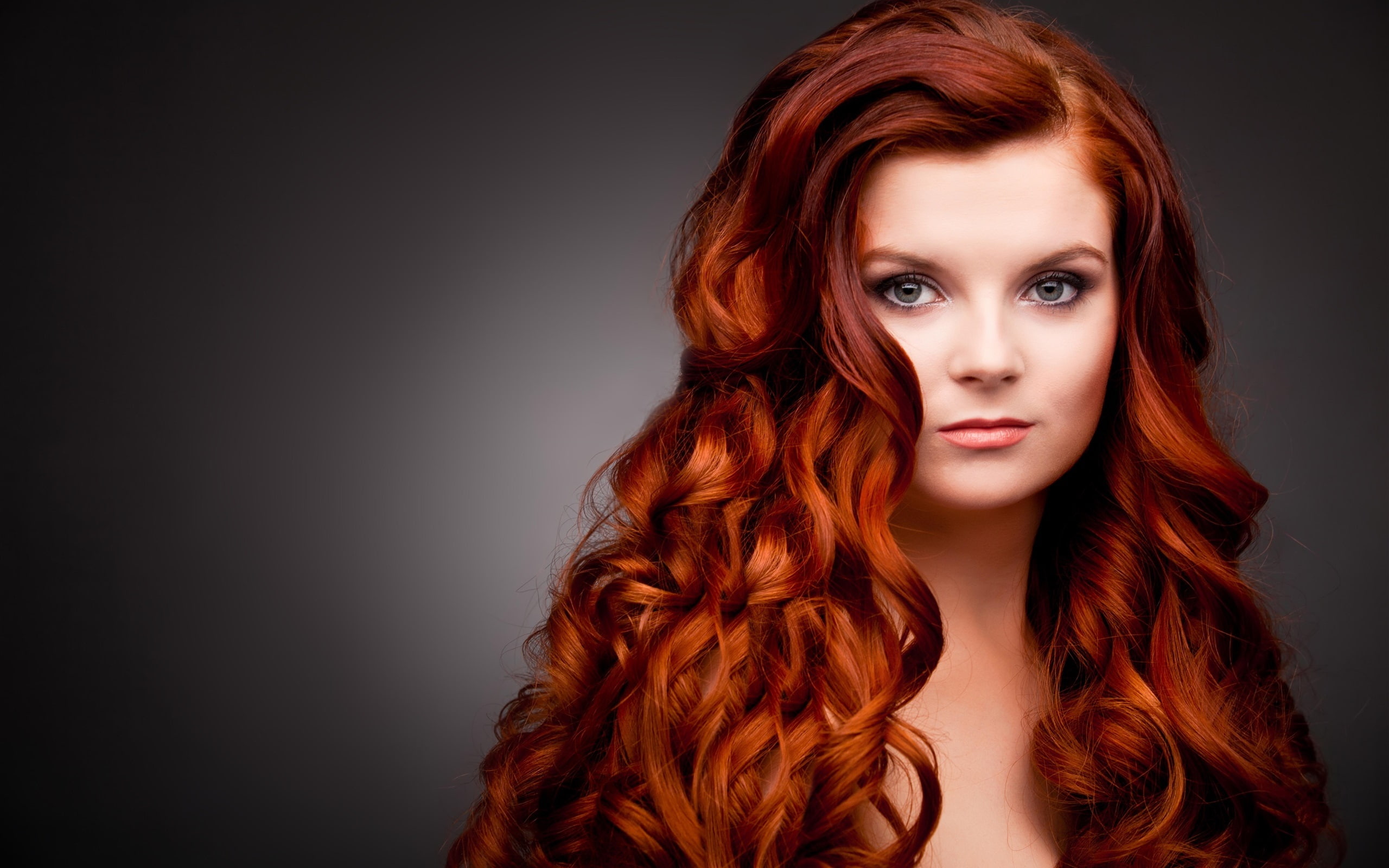 Eyes, Girl, Hair, 2K, Red, Smile, Face, HD Wallpaper