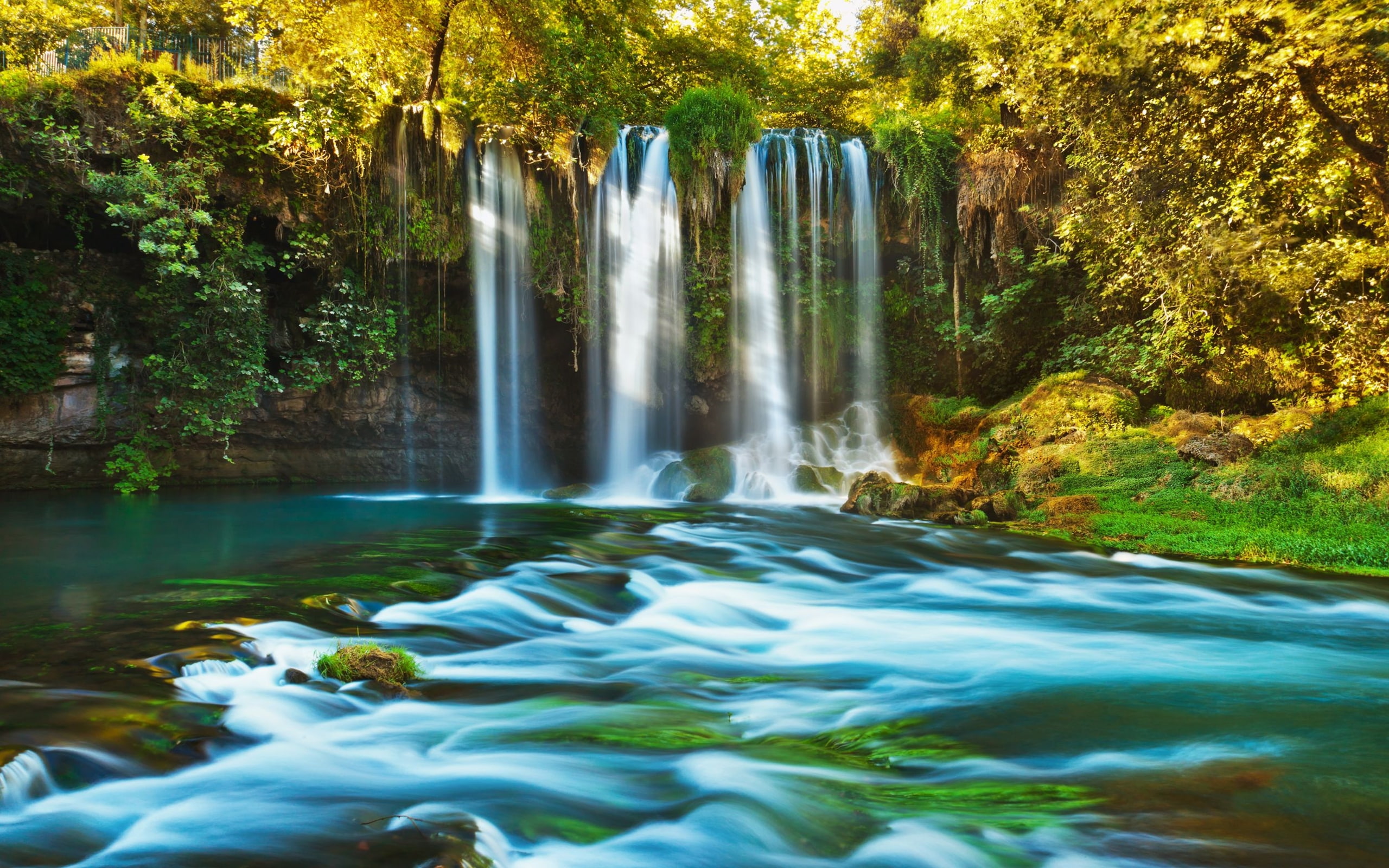 turkey, waterfall, 2K, duden, antalya, HD Wallpaper