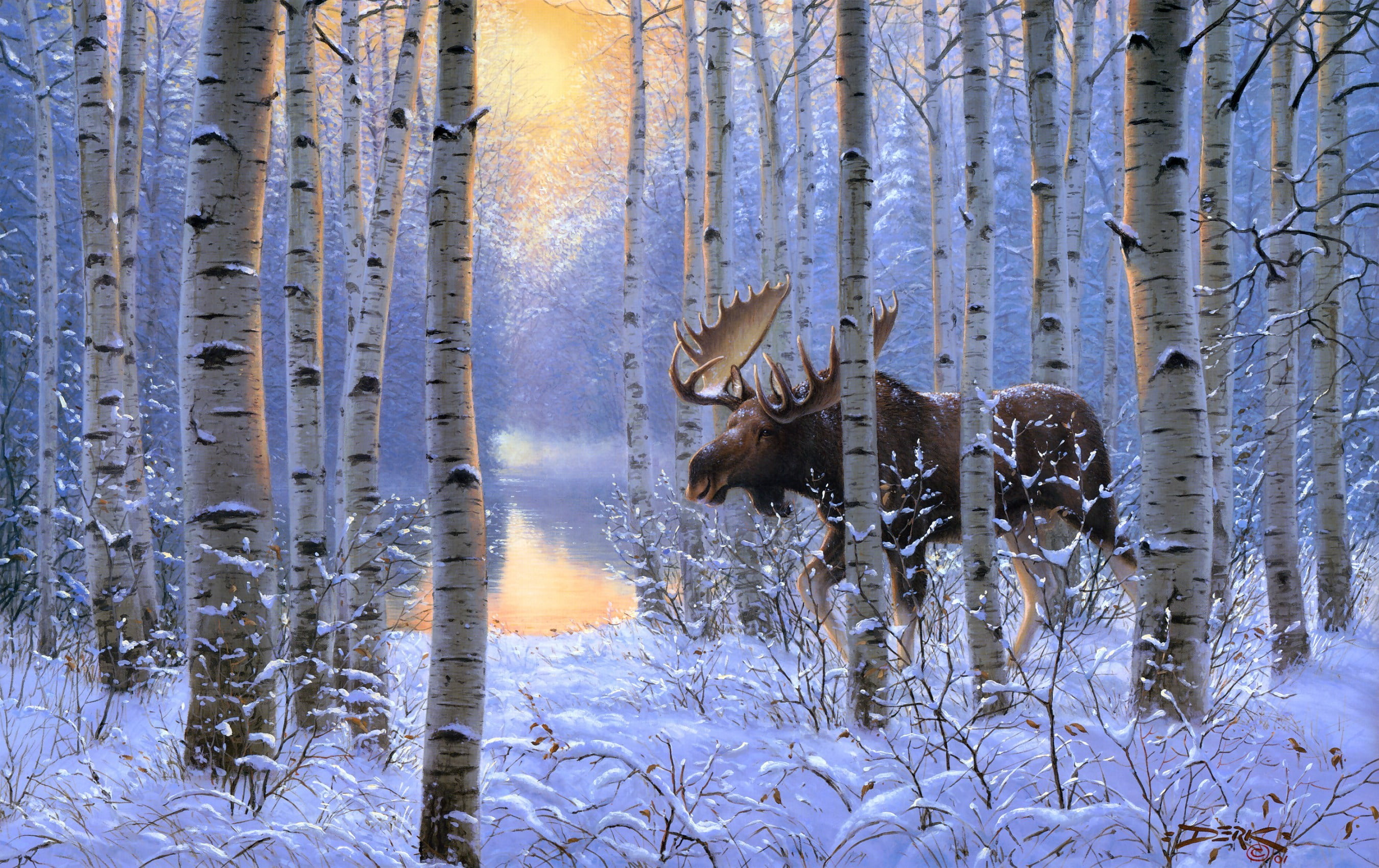 ice, reflection, christmas, snowflake, non-Urban Scene, nature, painting, animal, no People, outdoors, weather, animals, backgrounds, white, HD Wallpaper