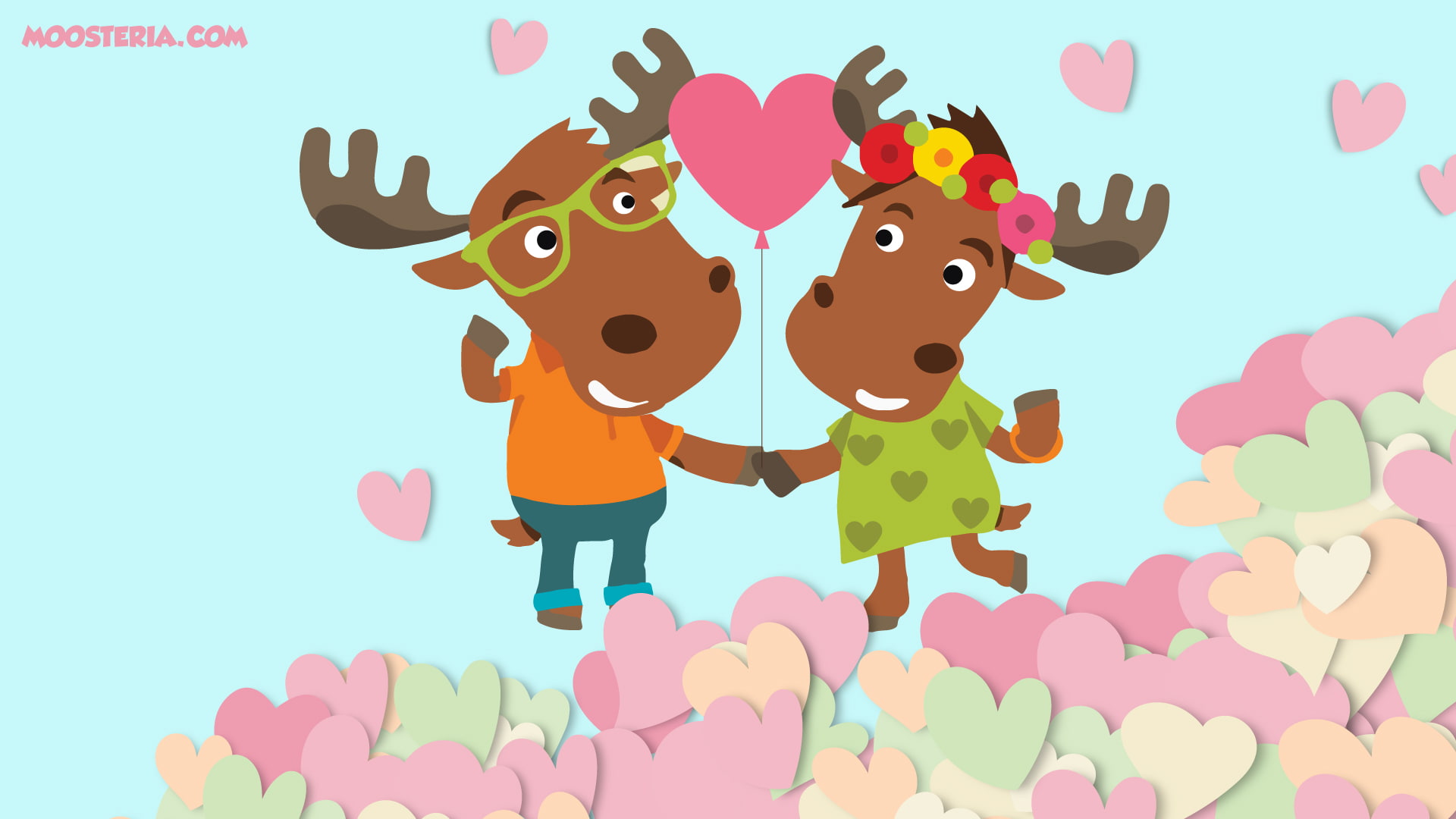 offspring, childhood, multi colored, girls, child, nature, sky, moosteria, two people, togetherness, education, large group of objects, moose, representation, HD Wallpaper