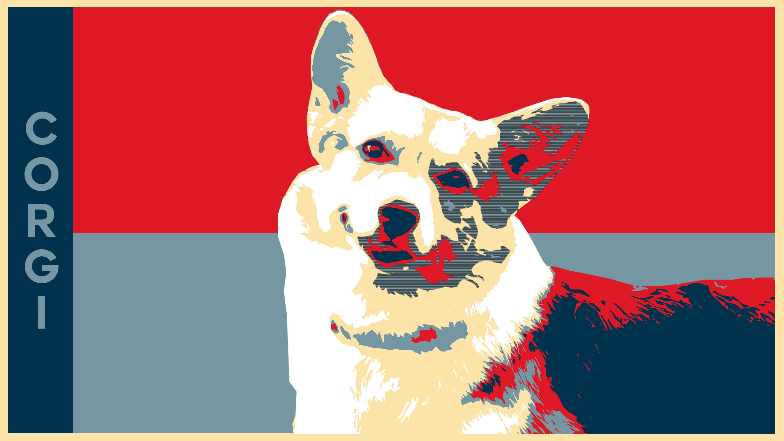 mammal, artwork, nature, 2K, auto post production filter, celebration, white, domestic animals, no people, figurine, dog, Corgi, animal wildlife, transfer print, HD Wallpaper