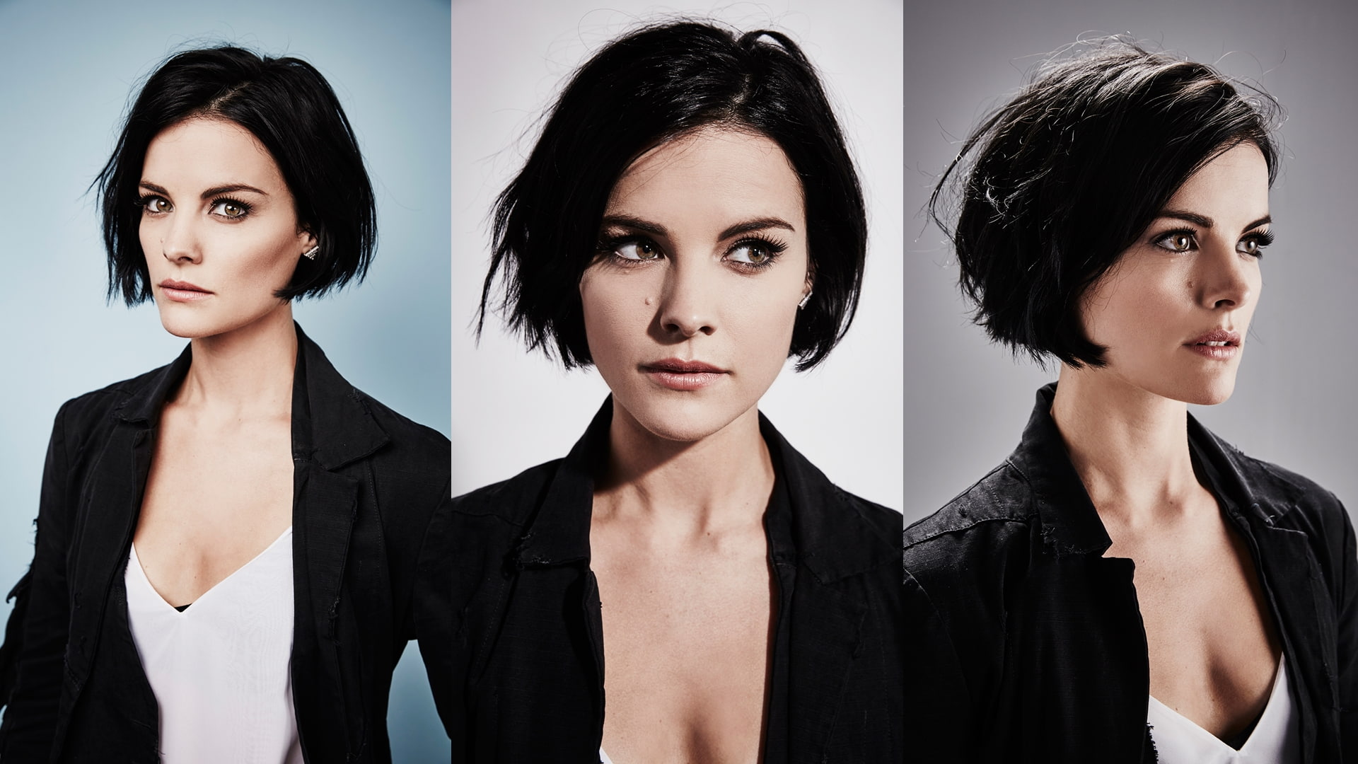 1080P, adult, hairstyle, young adult, beauty, front view, people, human face, studio shot, indoors, black color, headshot, black hair, Jaimie Alexander, HD Wallpaper