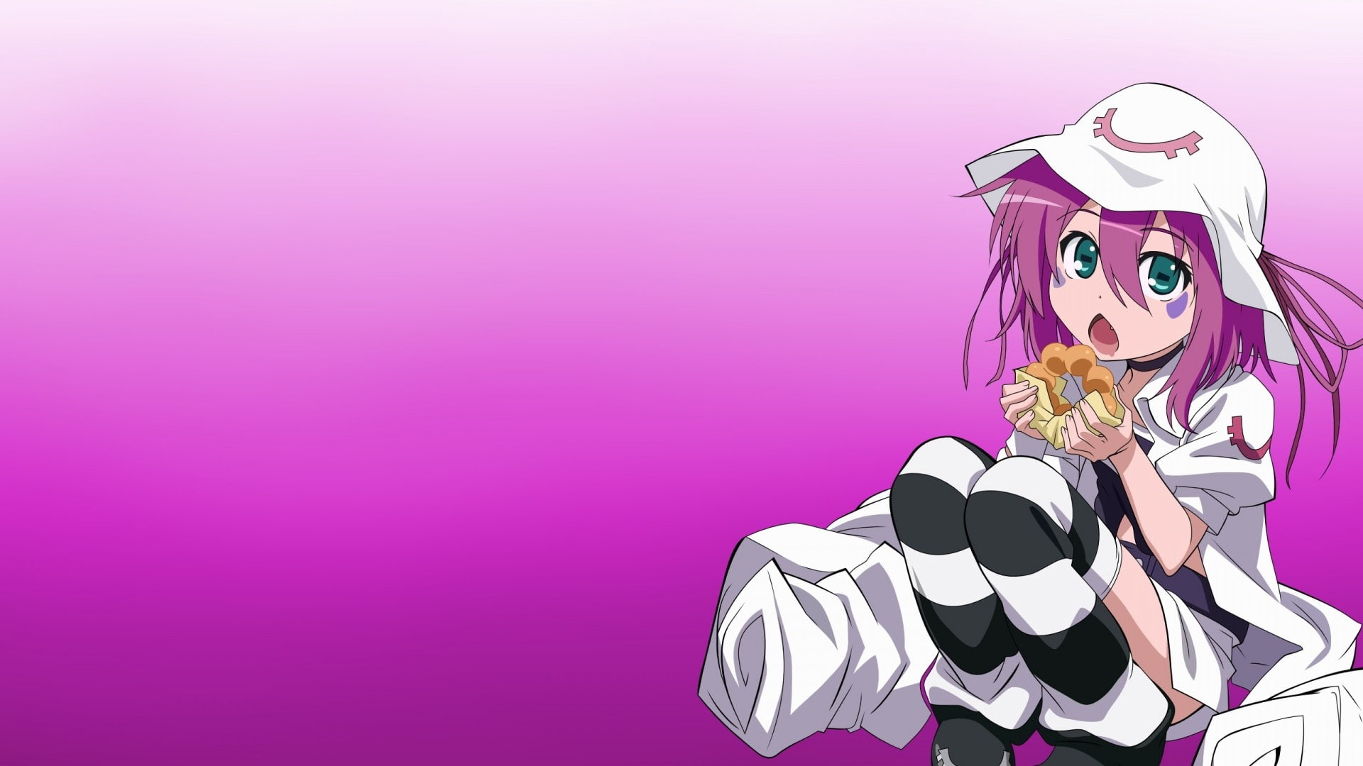 representation, disguise, creativity, indoors, pink background, women, 1080P, pink color, human representation, studio shot, anime, copy space, care, anime girls, HD Wallpaper
