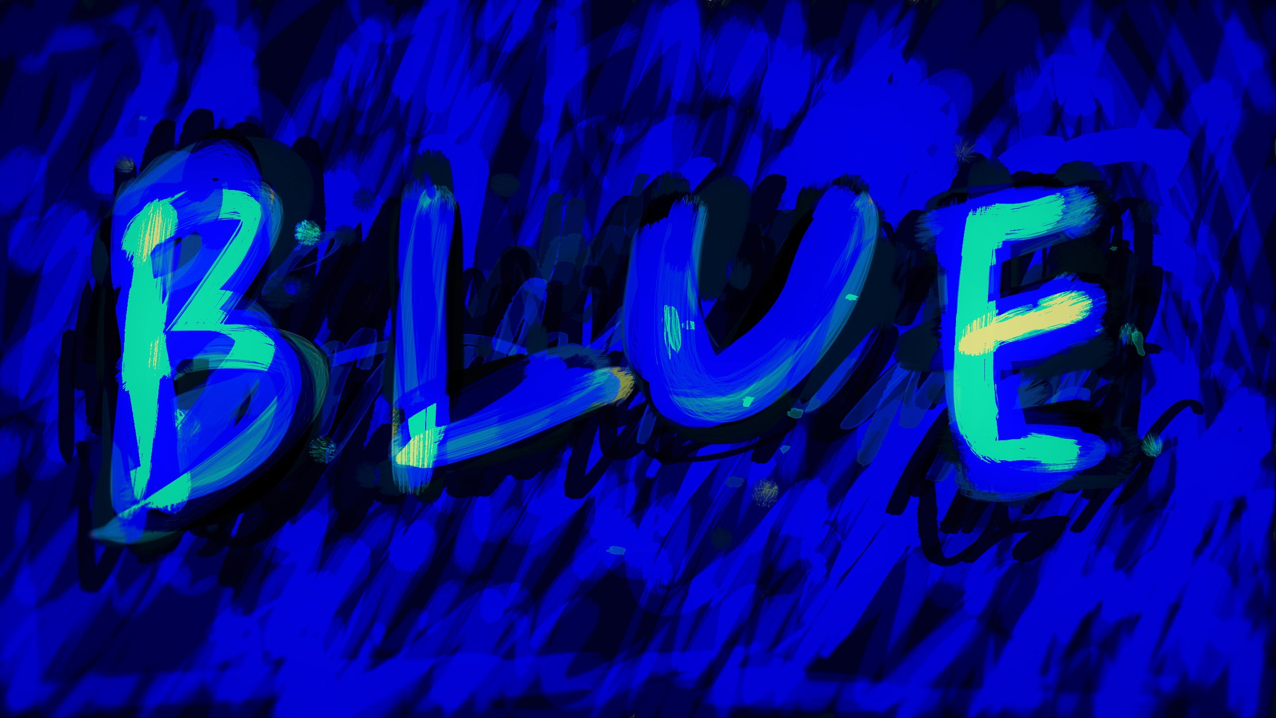 painting, blue, Spec Art, 2K, HD Wallpaper