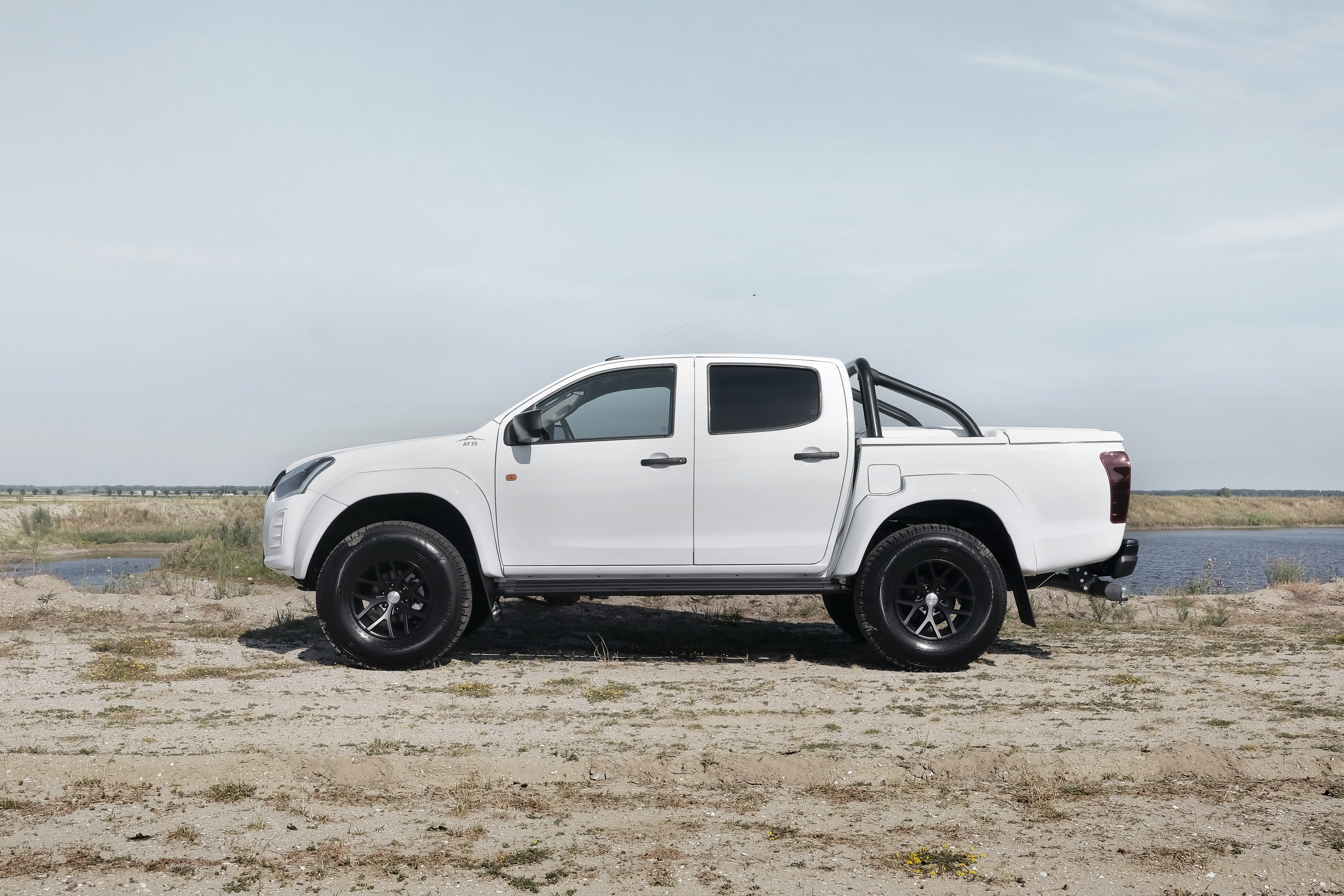 trucks, cab, off-road vehicle, custom, isuzu, white color, travel, 2018, transportation, tuning, motor vehicle, environment, sky, land vehicle, nature, HD Wallpaper