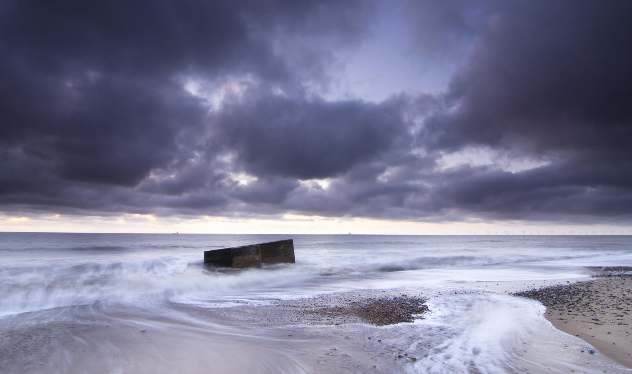 lilac, United Kingdom, clouds, North Sea, sky, coast, evening, England, Norfolk, 1080P, HD Wallpaper