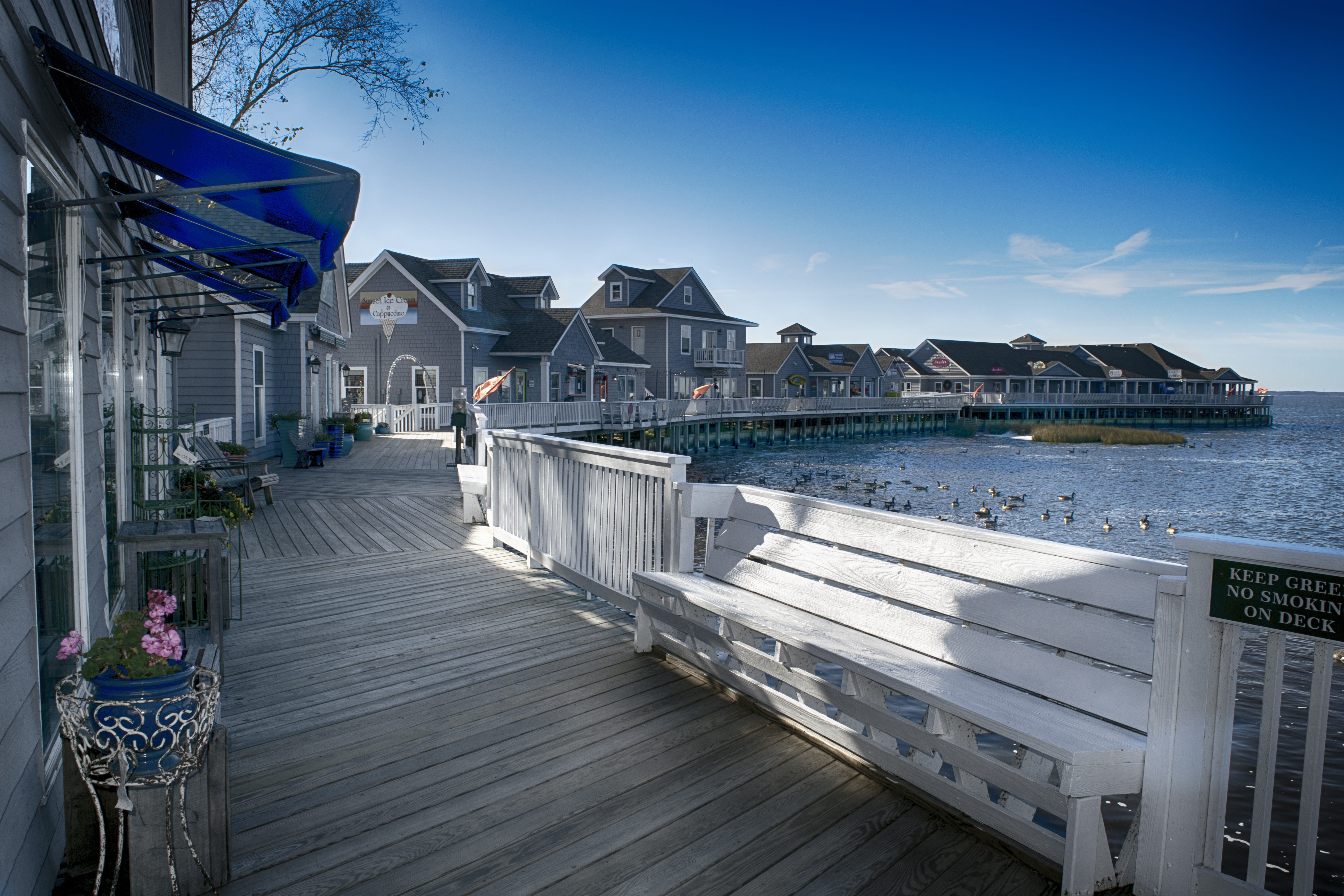ocean, harbor, pier, bay, sea, the outer banks, outdoors, building, luxury, house, nature, built structure, boardwalk, tourism, mode of transportation, HD Wallpaper
