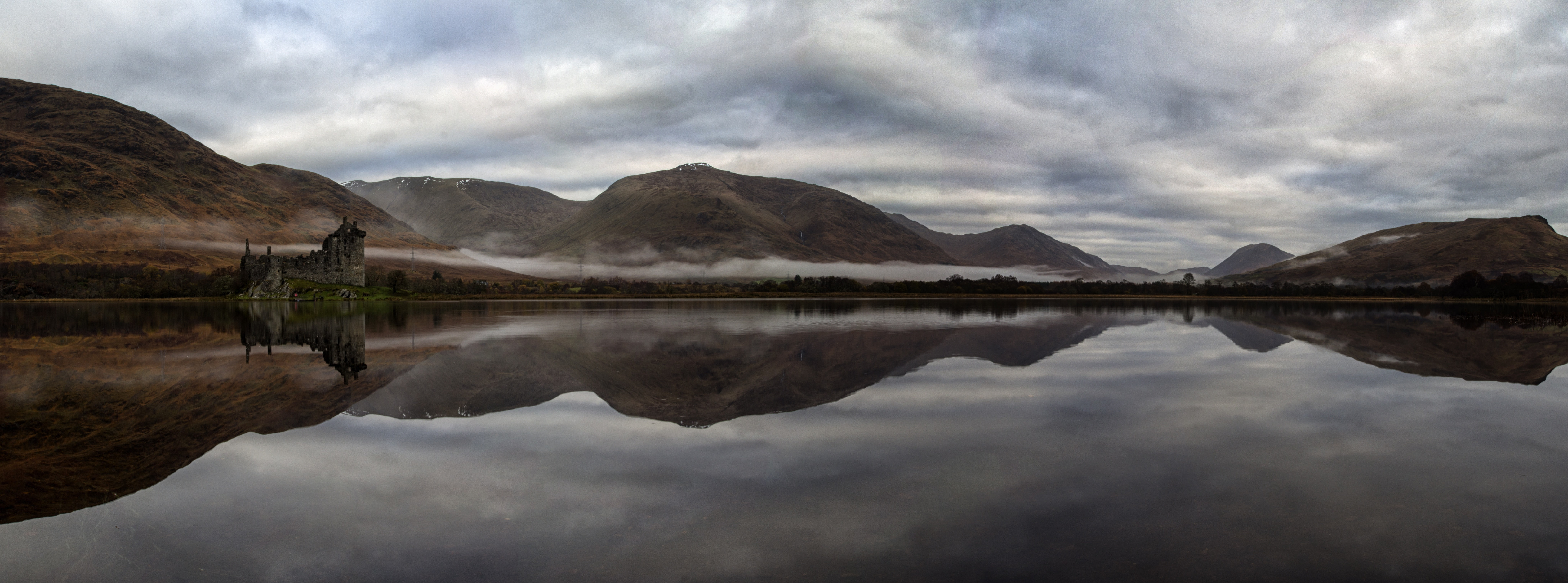 day, kilchurn, Europe, water, reflection lake, Mist, Reflections, tranquil scene, lake, idyllic, west, Scotland, westhighlands, sky, cloud - sky, symmetry, HD Wallpaper