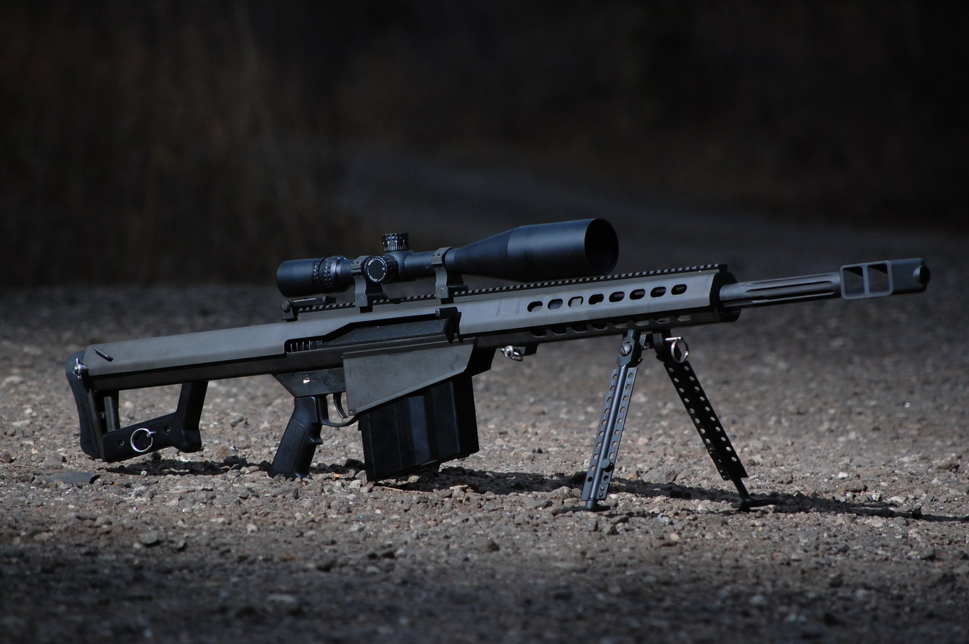 black, 1080P, semi, rifle, Sniper Rifle, automatic, gray, Weapons, HD Wallpaper