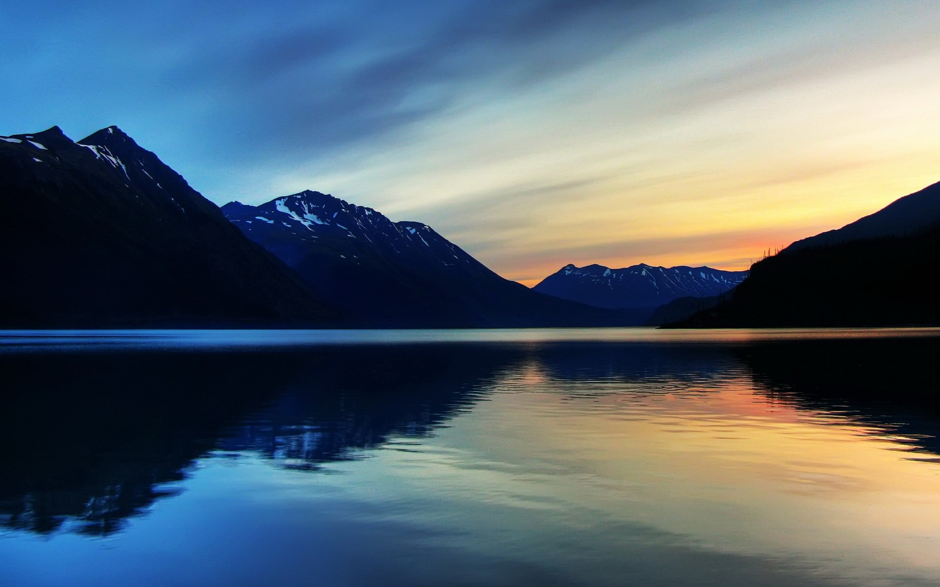 1080P, Idaho, sunset, reflection, sky, tranquil scene, idyllic, tranquility, mountains, mountain, beauty in nature, mountain range, landscape, scenics - nature, HD Wallpaper