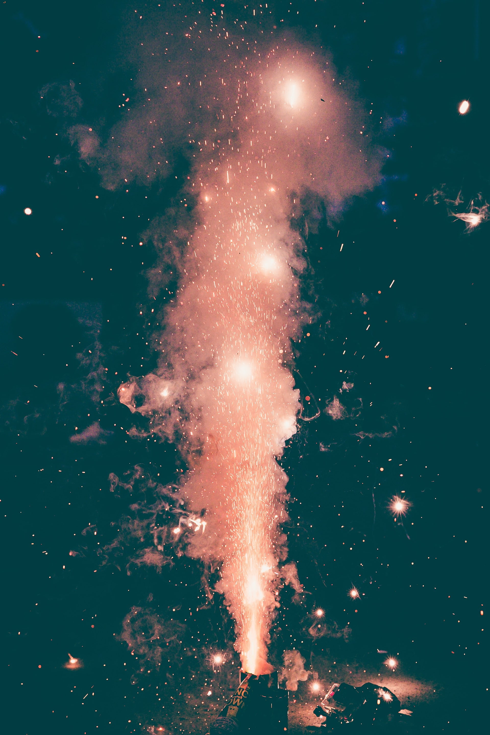arts culture and entertainment, nature, no people, cloud - sky, long exposure, photography, night, firework - man made object, 2K, low angle view, firework, Phone HD Wallpaper