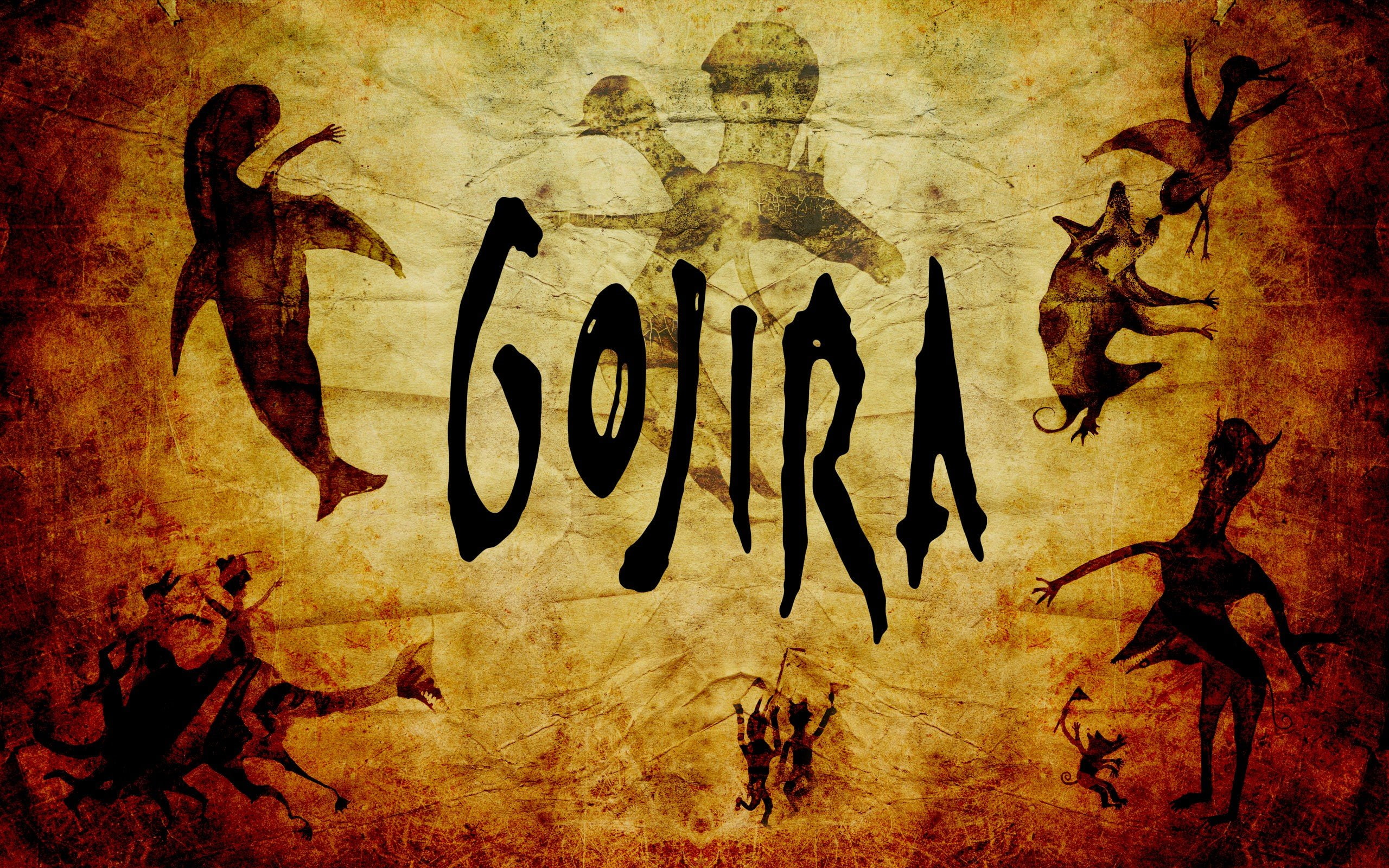 gojira, indoors, 2K, vignette, no people, communication, text, art and craft, wall - building feature, representation, nature, digital composite, wall, HD Wallpaper