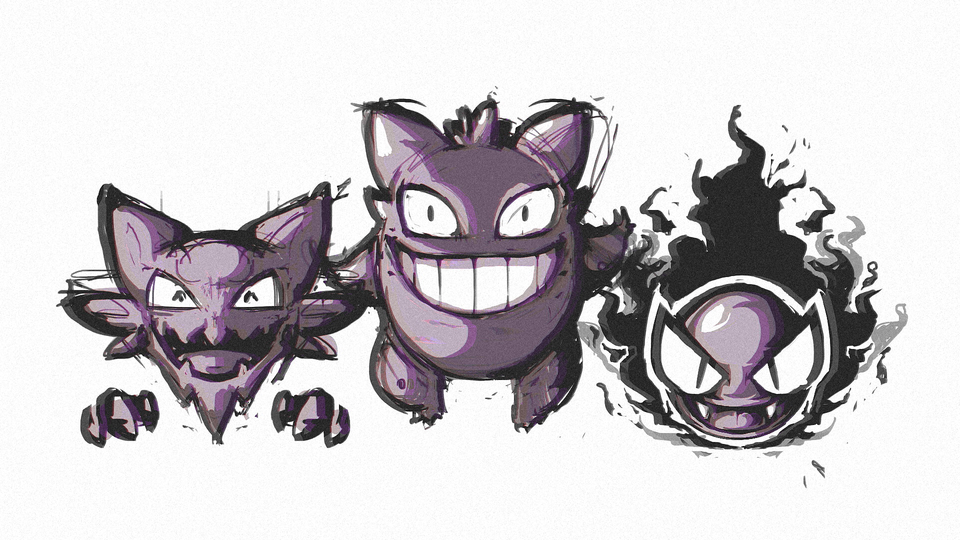 Gengar, Gastly, ghost, 1080P, Pokémon, Haunter, HD Wallpaper