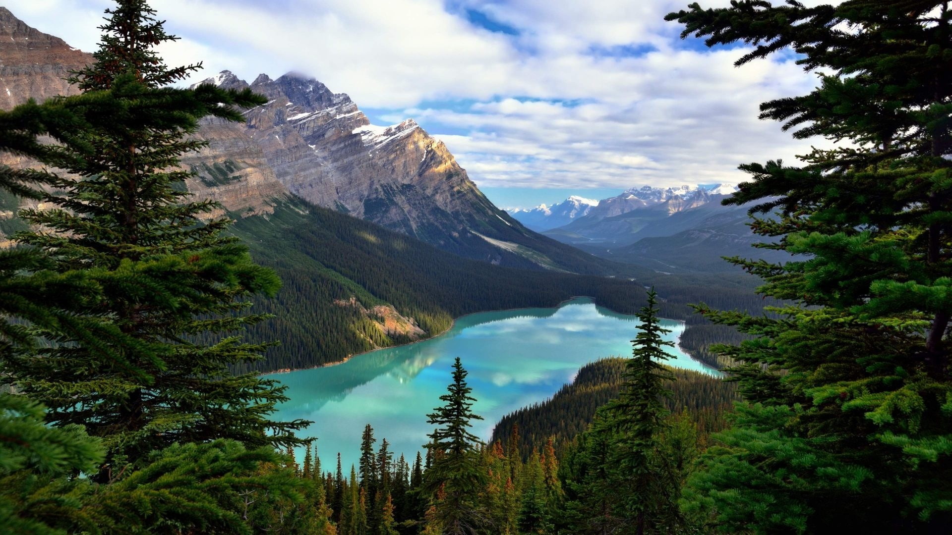 lake, growth, day, 1080P, outdoors, Canada, idyllic, non-urban scene, mountain, environment, tree, sky, nature, cloud - sky, beauty in nature, tranquility, HD Wallpaper