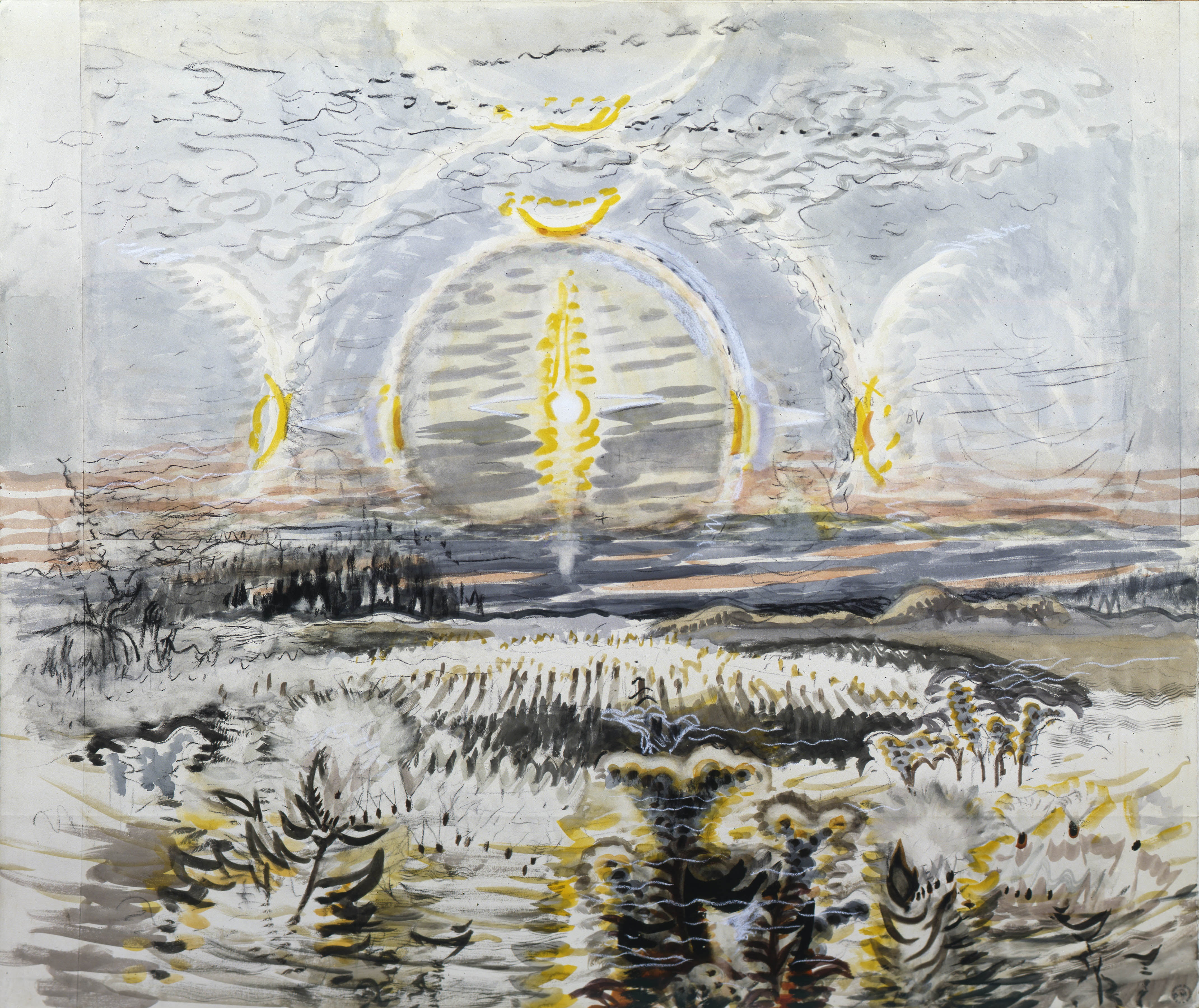 Sundogs, Charles Ephraim Burchfield, 1962, 4K, HD Wallpaper