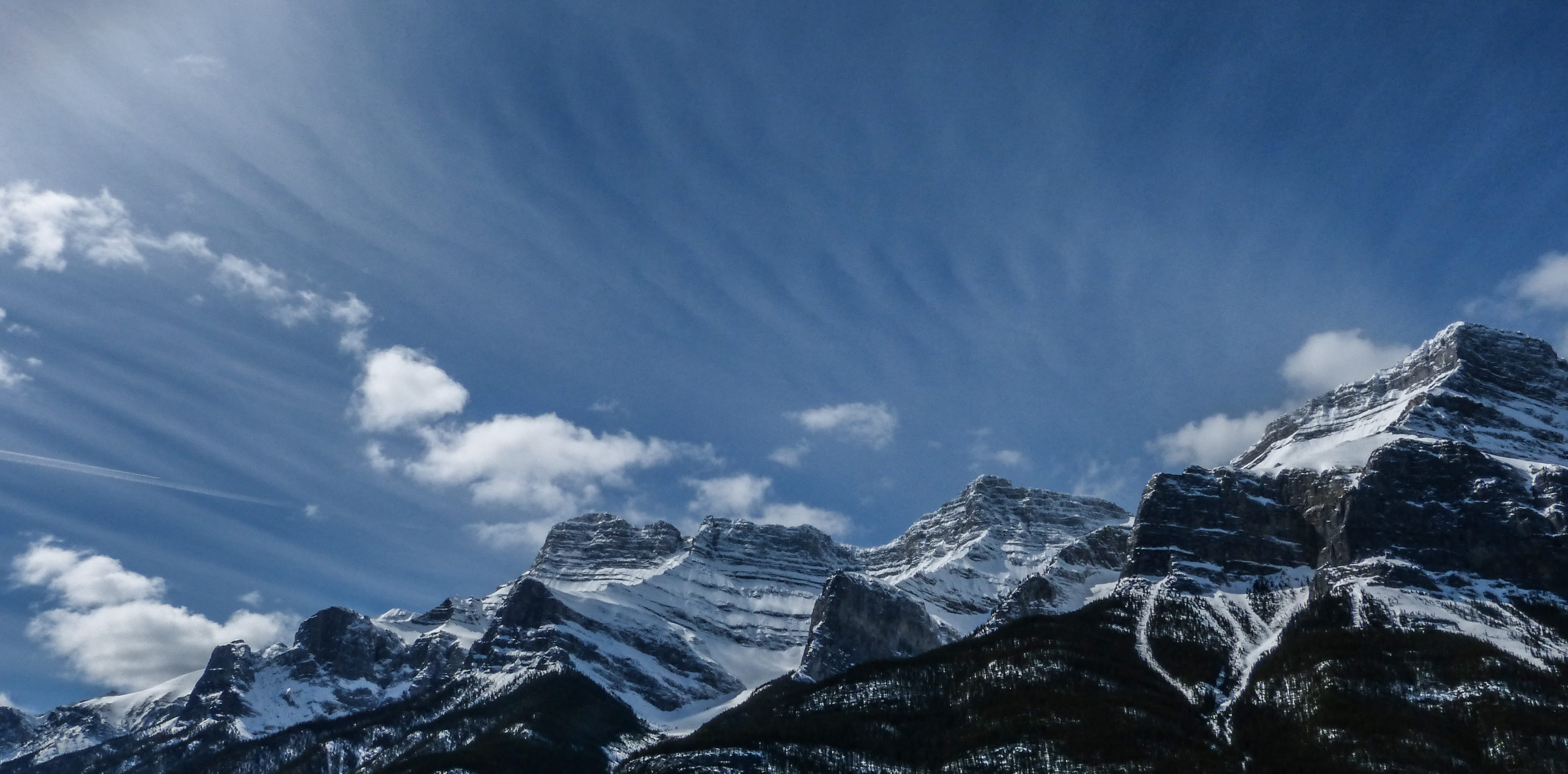 rocks, canada, mountain peak, background, winter, cold temperature, beauty in nature, spring, scenics - nature, sky, extreme terrain, coniferous tree, HD Wallpaper