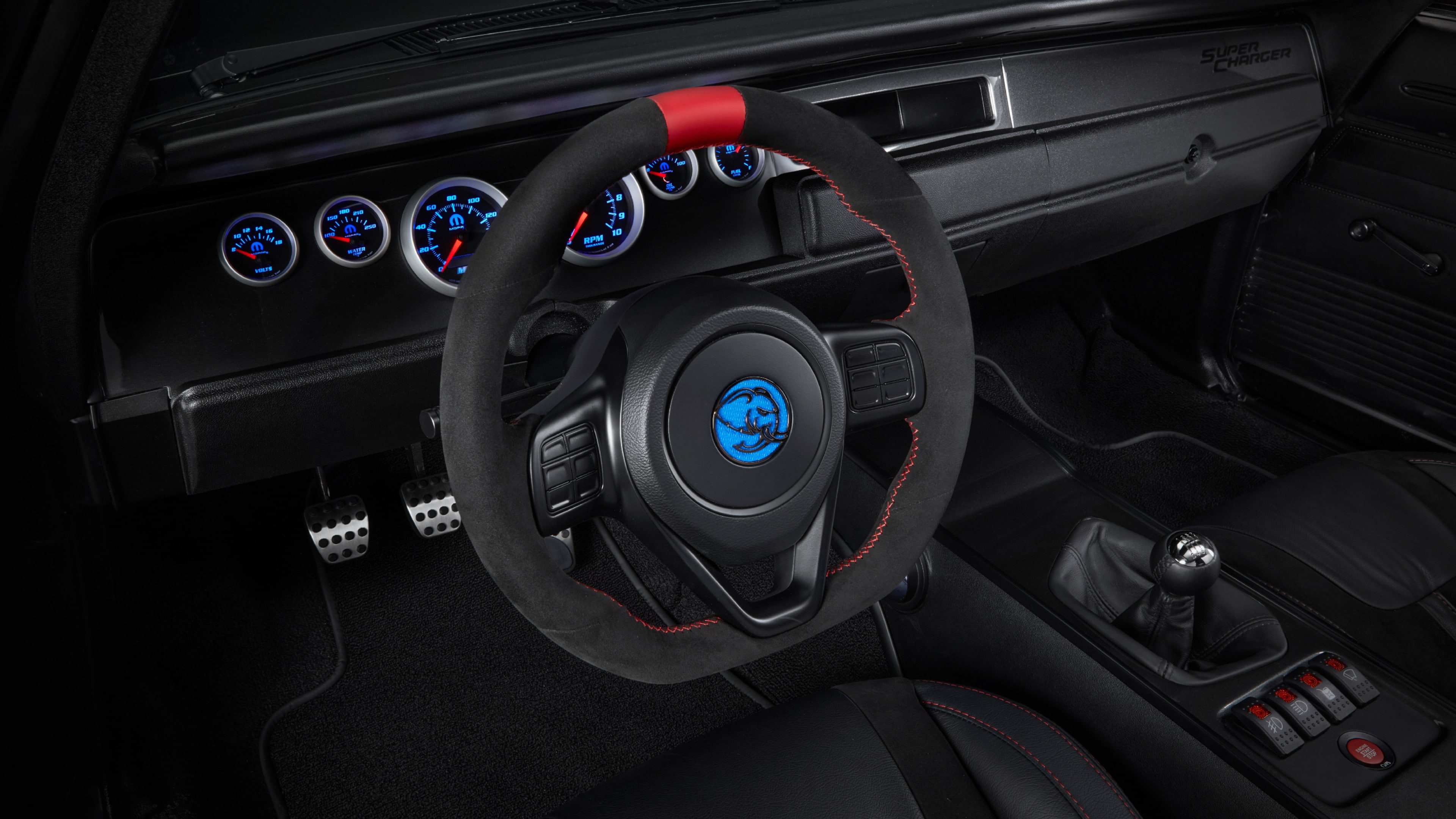 interior, 2018 Cars, 4K, 4K, Dodge Super Charger 1968, HD Wallpaper
