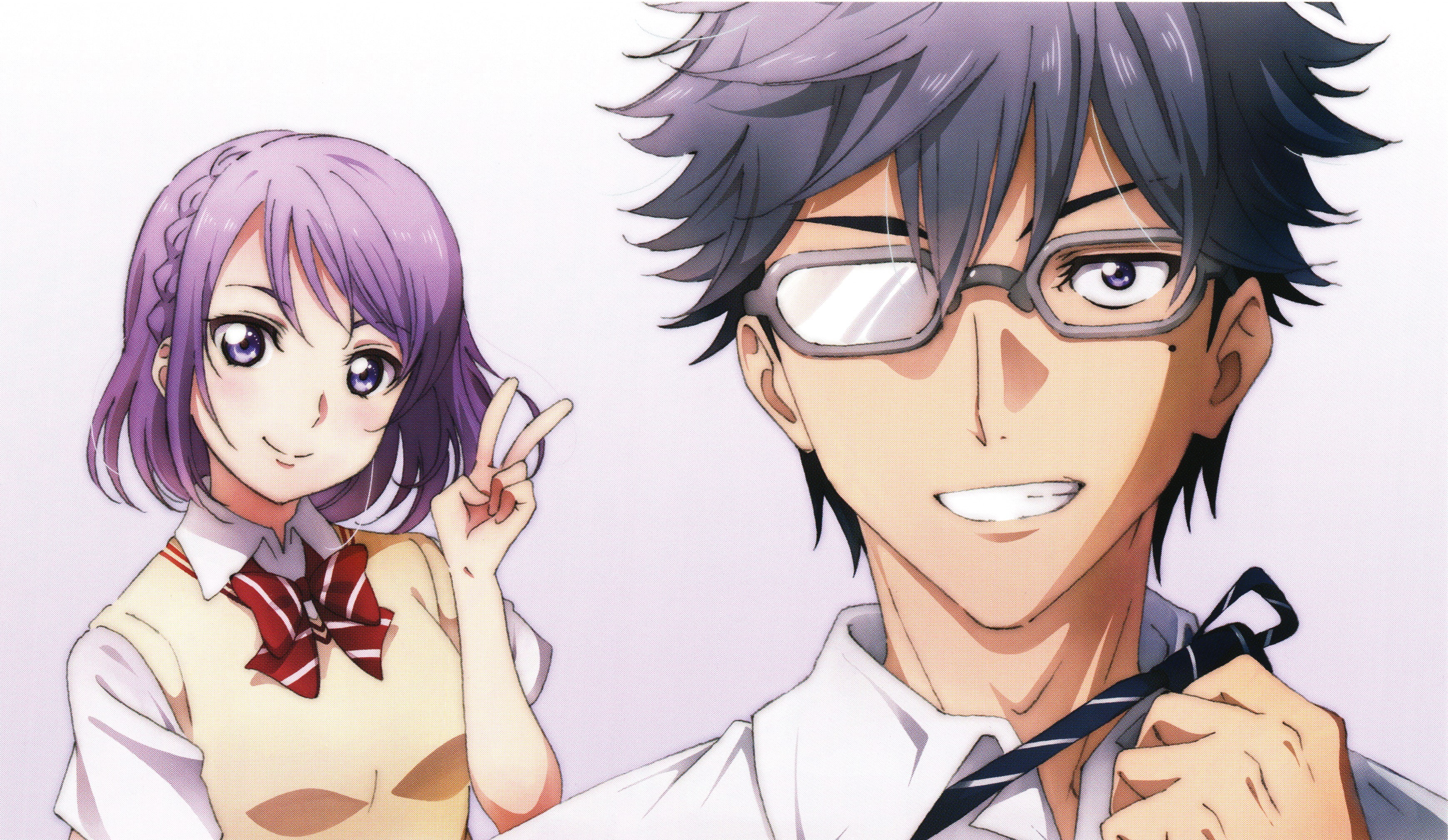 hairstyle, creativity, women, 2K, indoors, anime girls, females, studio shot, beautiful woman, young adult, Yamada-kun to 7-nin no Majo, looking at camera, HD Wallpaper