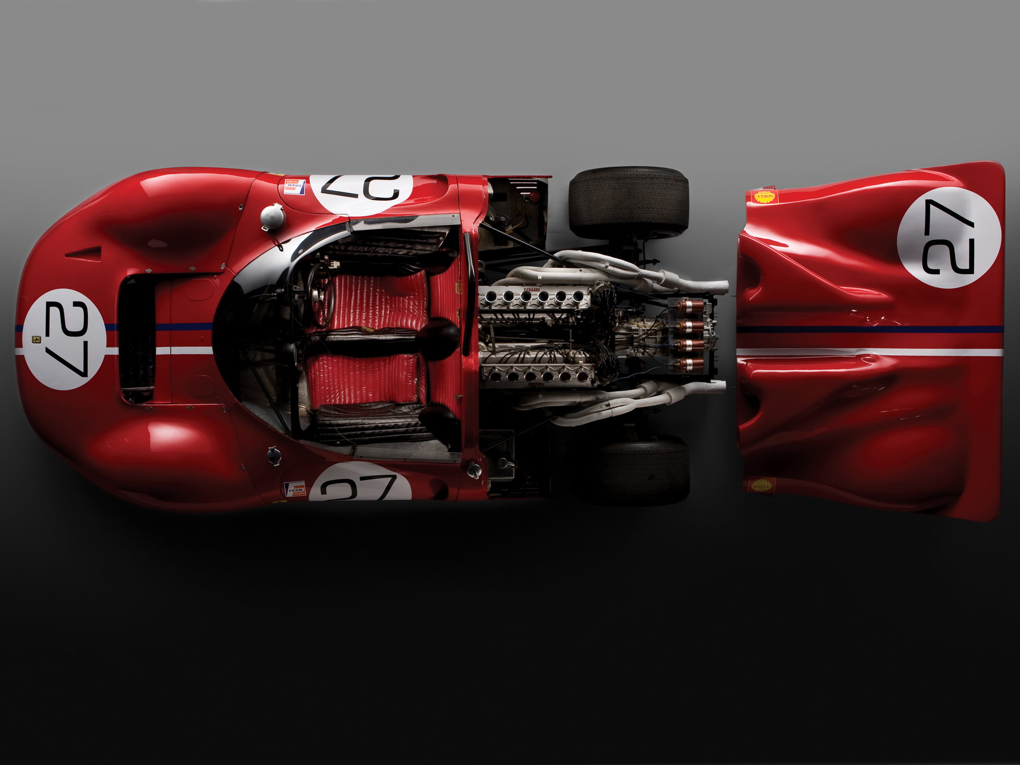 retro styled, toy, mode of transportation, close-up, technology, Classic racing cars, cut out, Can-Am, Engine compartment, accidents and disasters, red, HD Wallpaper