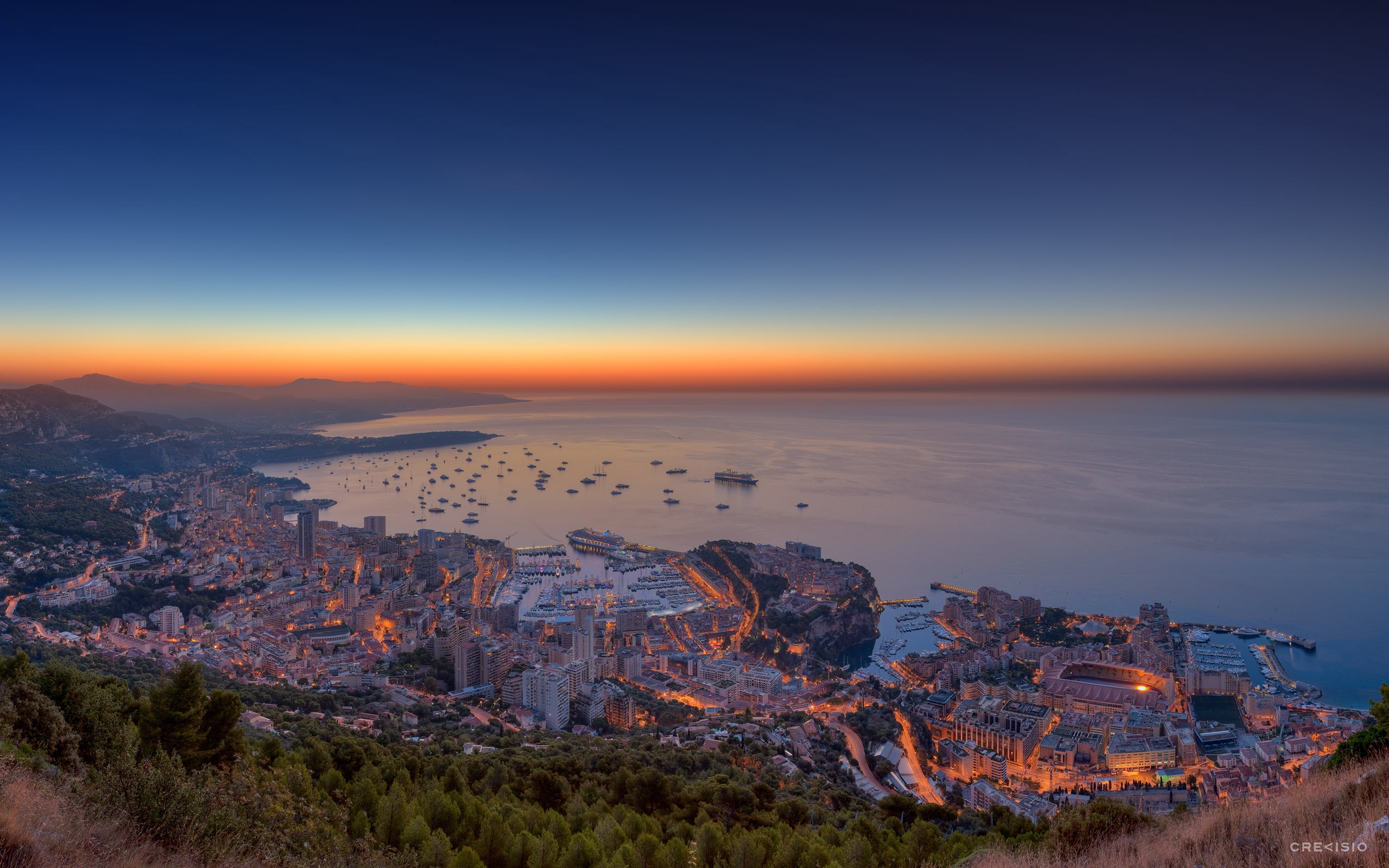 blue, sea, journey, outdoors, travel Destinations, urban Skyline, panoramic, beauty in nature, island, horizon, aerial View, horizon over water, land, town, HD Wallpaper