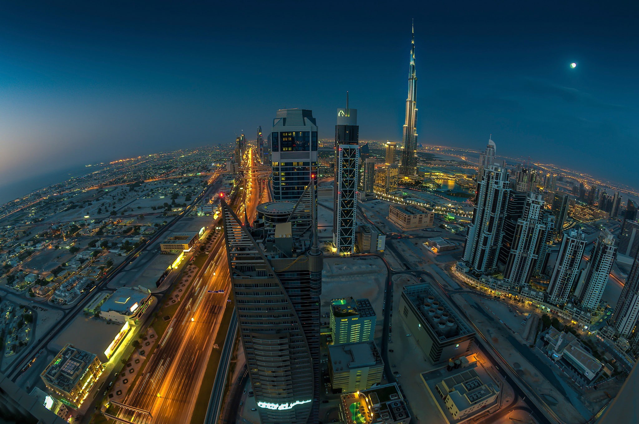 1080P, Night, city, view from the top, view, top, HD Wallpaper