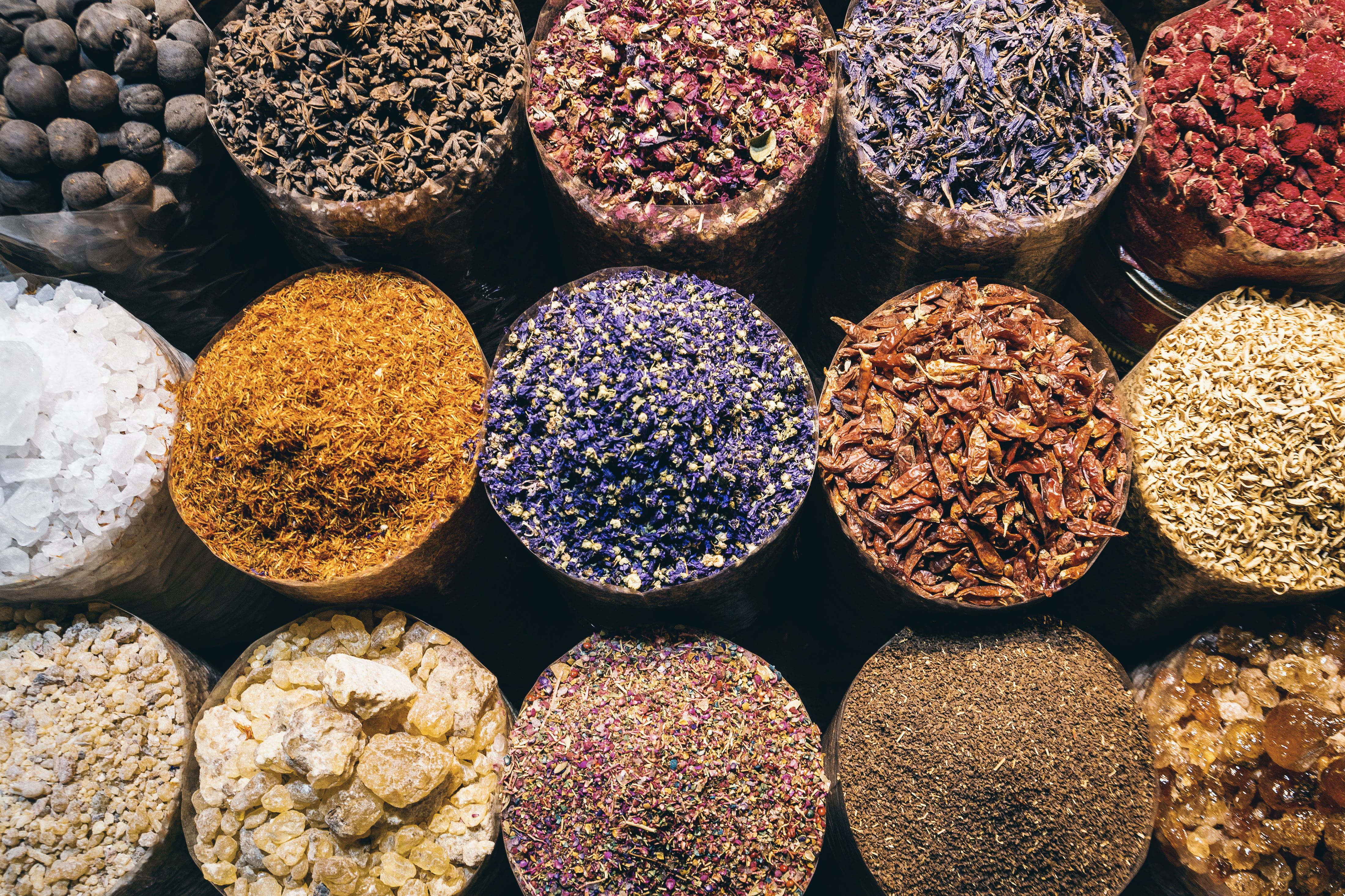 directly above, abundance, variation, order, view, high angle view, retail, arrangement, food, side by side, seasoning, for sale, 4K, choice, no people, HD Wallpaper