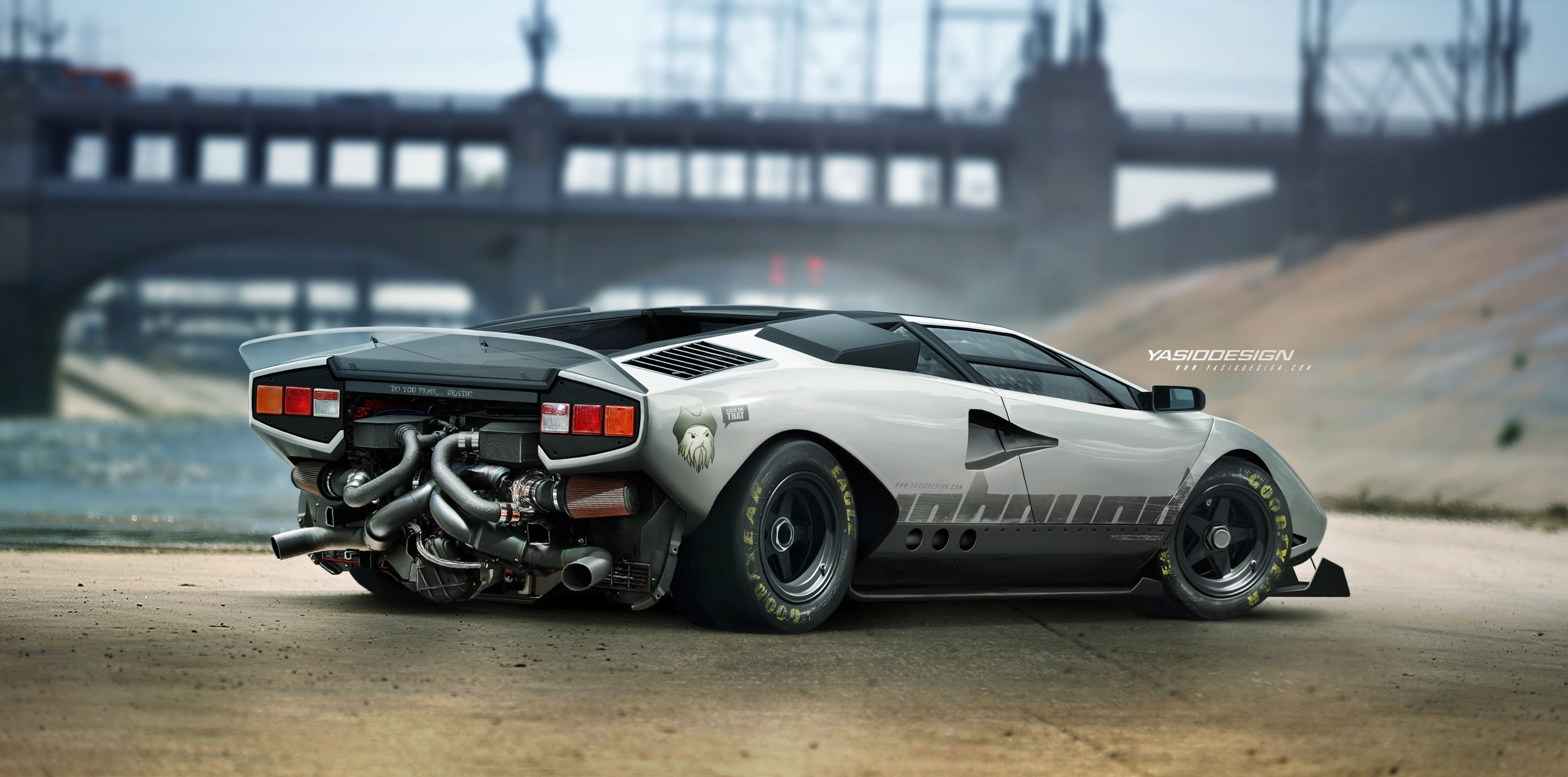 render, Lamborghini Countach, vehicle, Lamborghini, car, YASIDDESIGN, 4K, HD Wallpaper
