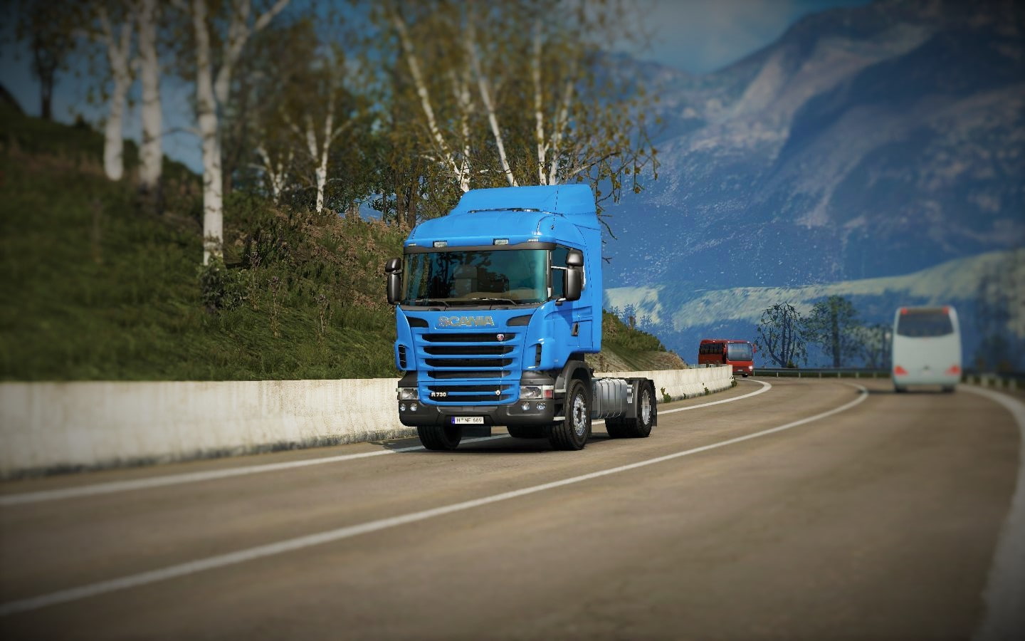trucks, nature, scania, road, 720P, HD Wallpaper