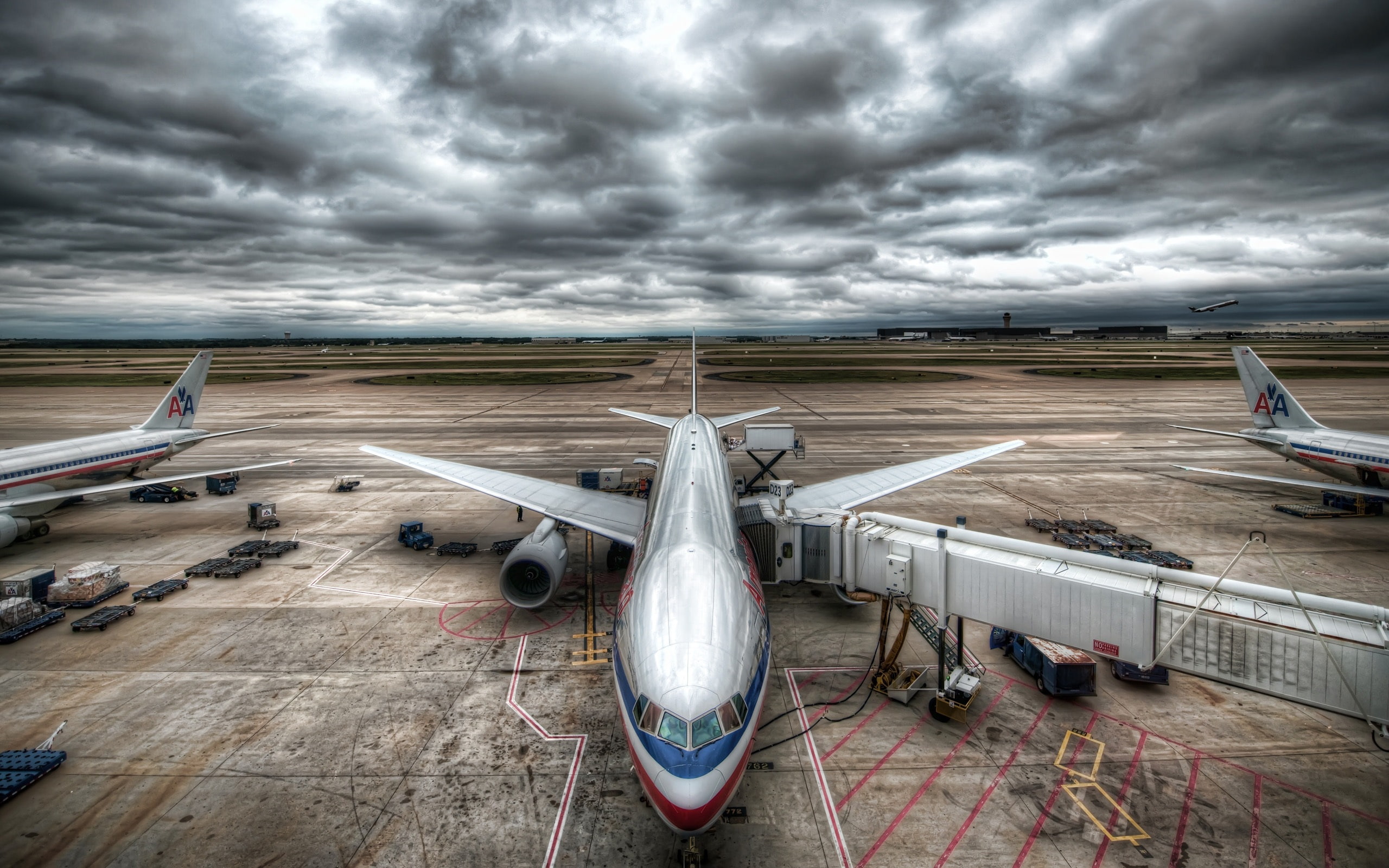 white, Aircraft, Airport, commercial, 2K, plane, Civil, HD Wallpaper