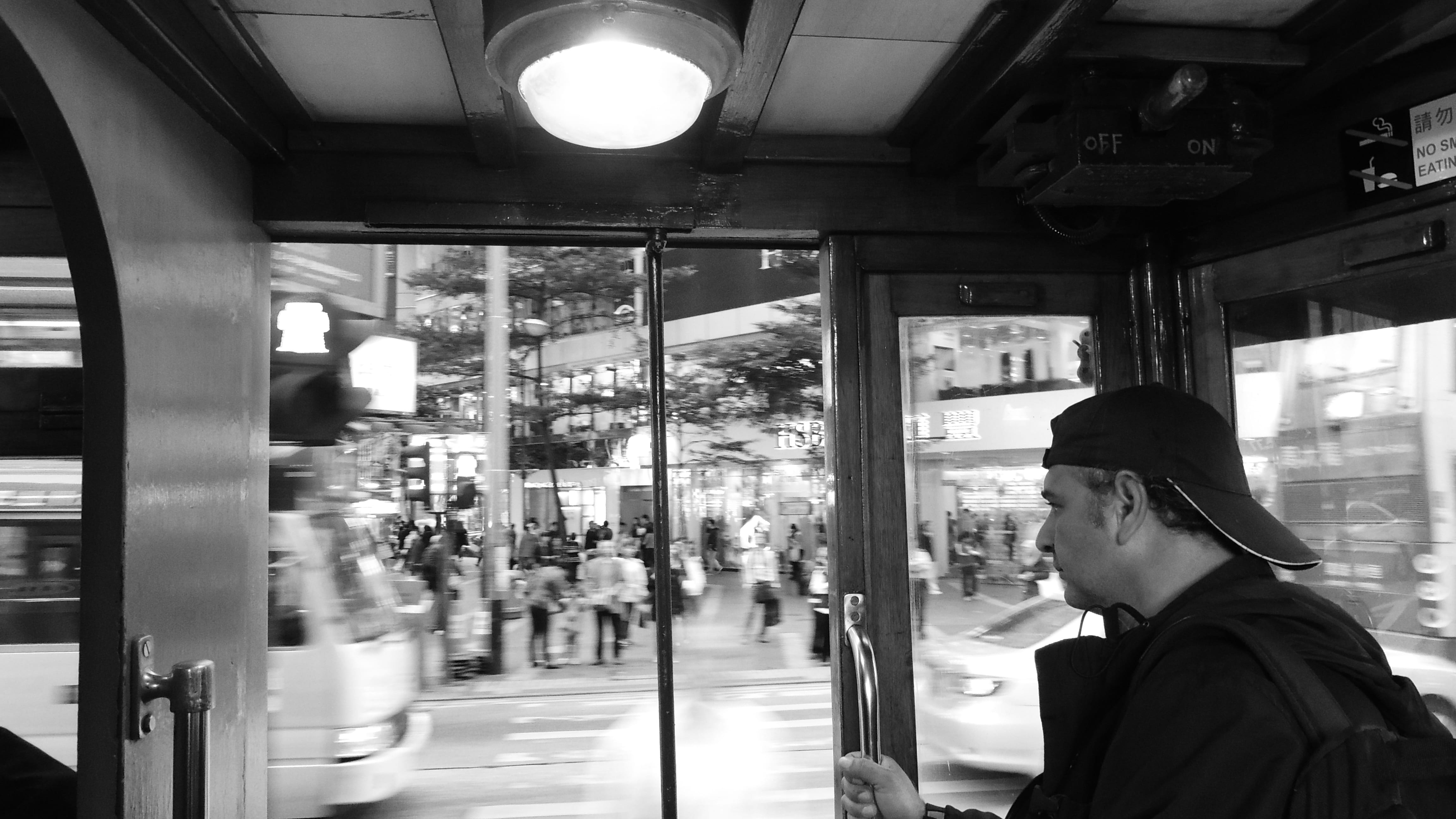 lifestyles, tram, night, double, hongkong, hk, district, mono, famous, real people, tourism, street, lighting equipment, passenger, side view, building, HD Wallpaper