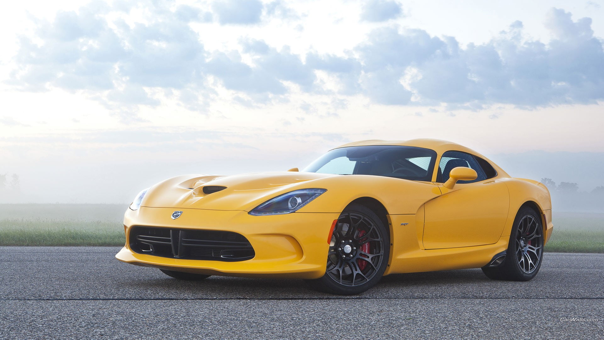 no people, yellow, land vehicle, road trip, day, vehicle, road, Dodge Viper, city, yellow cars, nature, taxi, mode of transportation, outdoors, coupe, street, HD Wallpaper