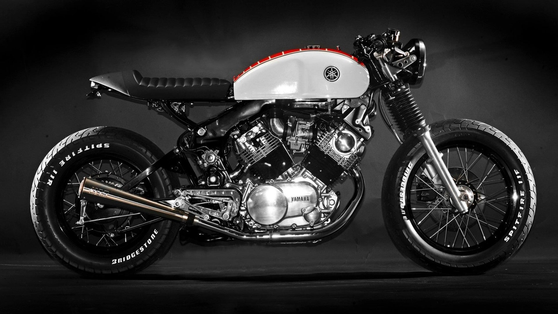 art, hd, xv, vehicles, motorbikes, engines, Yamaha, photography, virago, racer, motorcycles, 1080P, bikers, cafe, hdr, HD Wallpaper