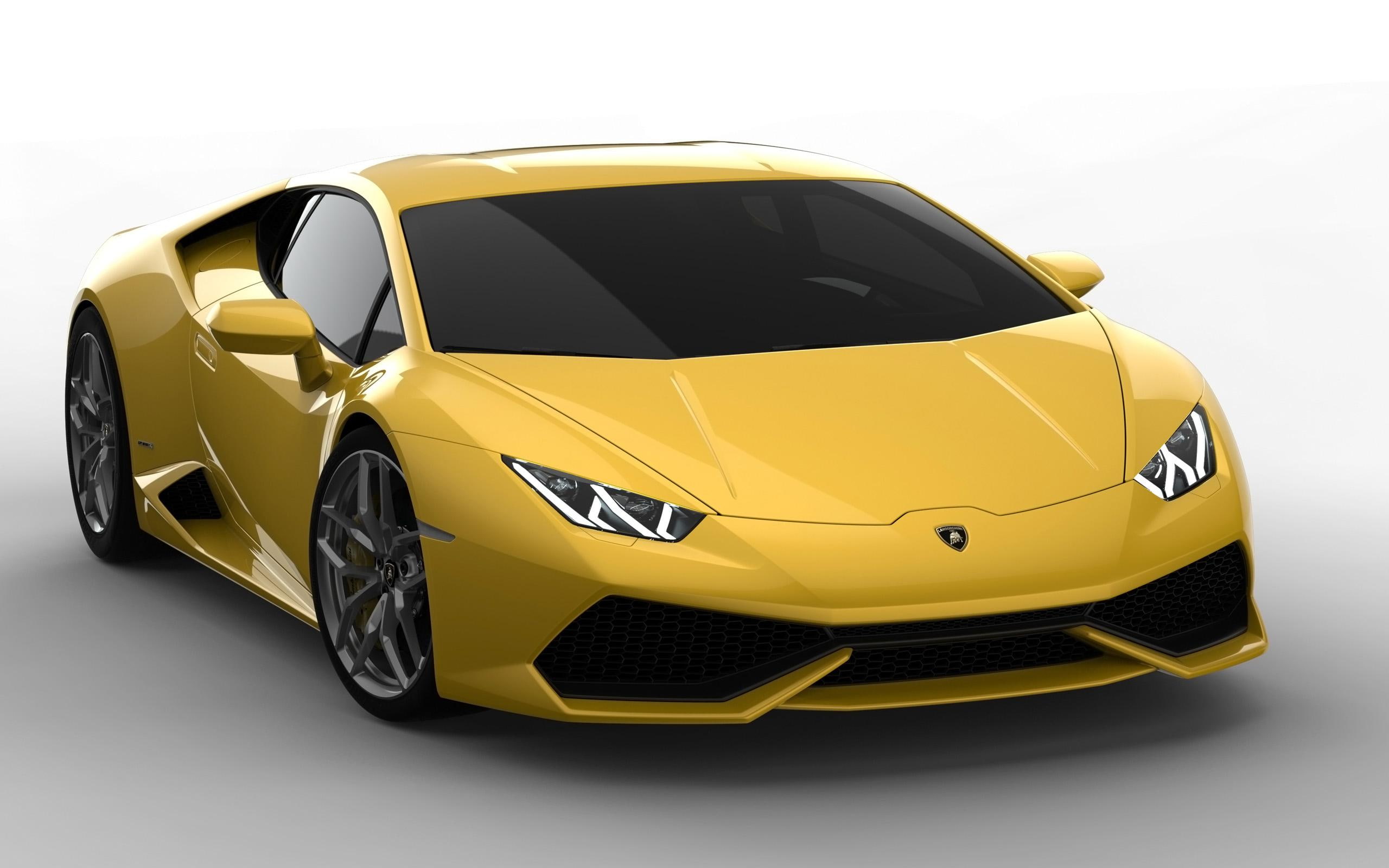 yellow, lamborghini, huracan, 2K, lp, cars, 2014, HD Wallpaper